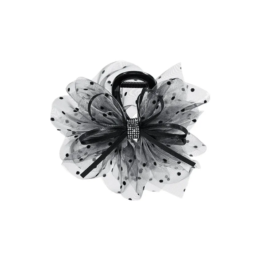 ROYALSASA Шелковый шифон искусственный кристалл заколки для волос женские