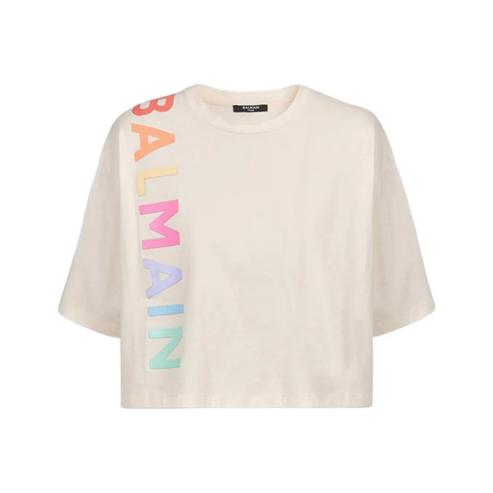 BALMAIN T Shirts Women's Beige