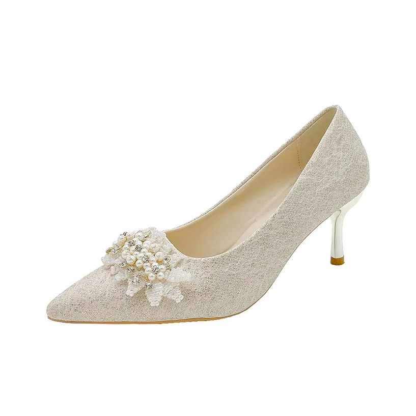 Dawei's House Высокие каблуки Женские Шампанское