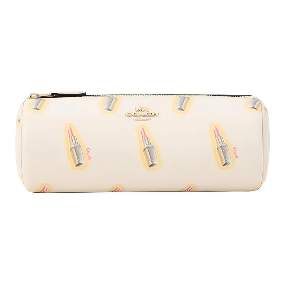 COACH PVC Pen Holder Bag, Clutch Makeup Bag Trumpets Women's White