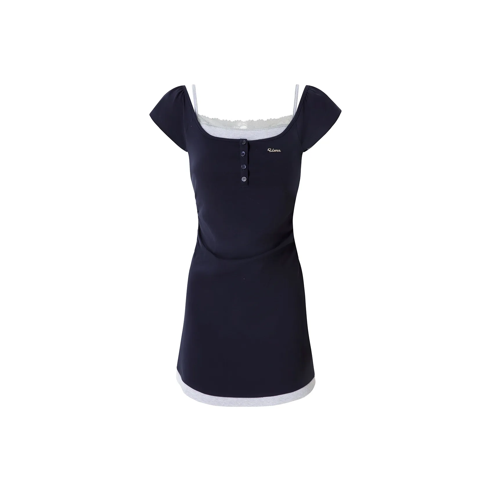 UENA Темно-синий Синий В наличии Женские Короткие Платья с Короткими Рукавами