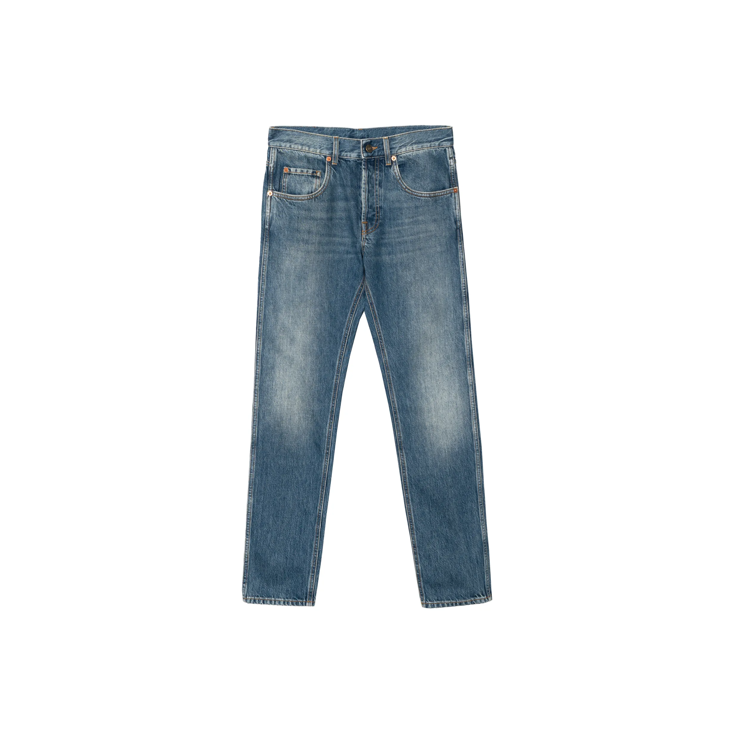 GUCCI Logo Patch Straight-Leg Jeans