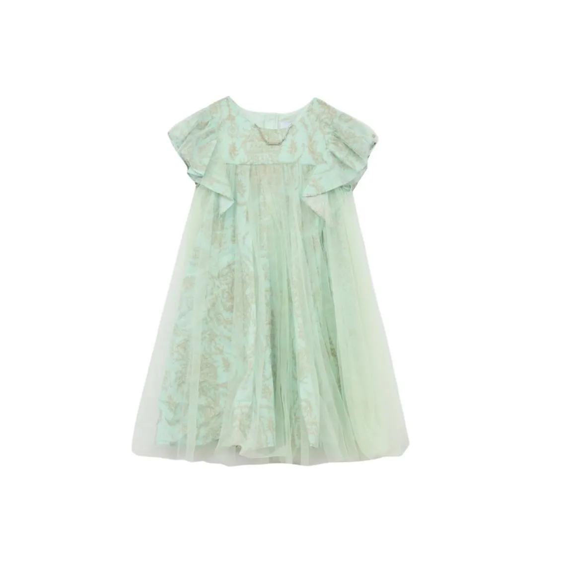 SUNTOMORROW Платье 2025 Лето Светло-зеленый Светло-серый Подростки