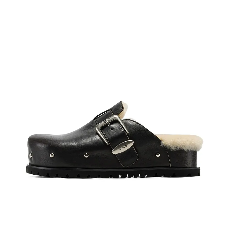 GG CC Флок Сопротивляющийся Износу Домашние Тапочки Женские Черные