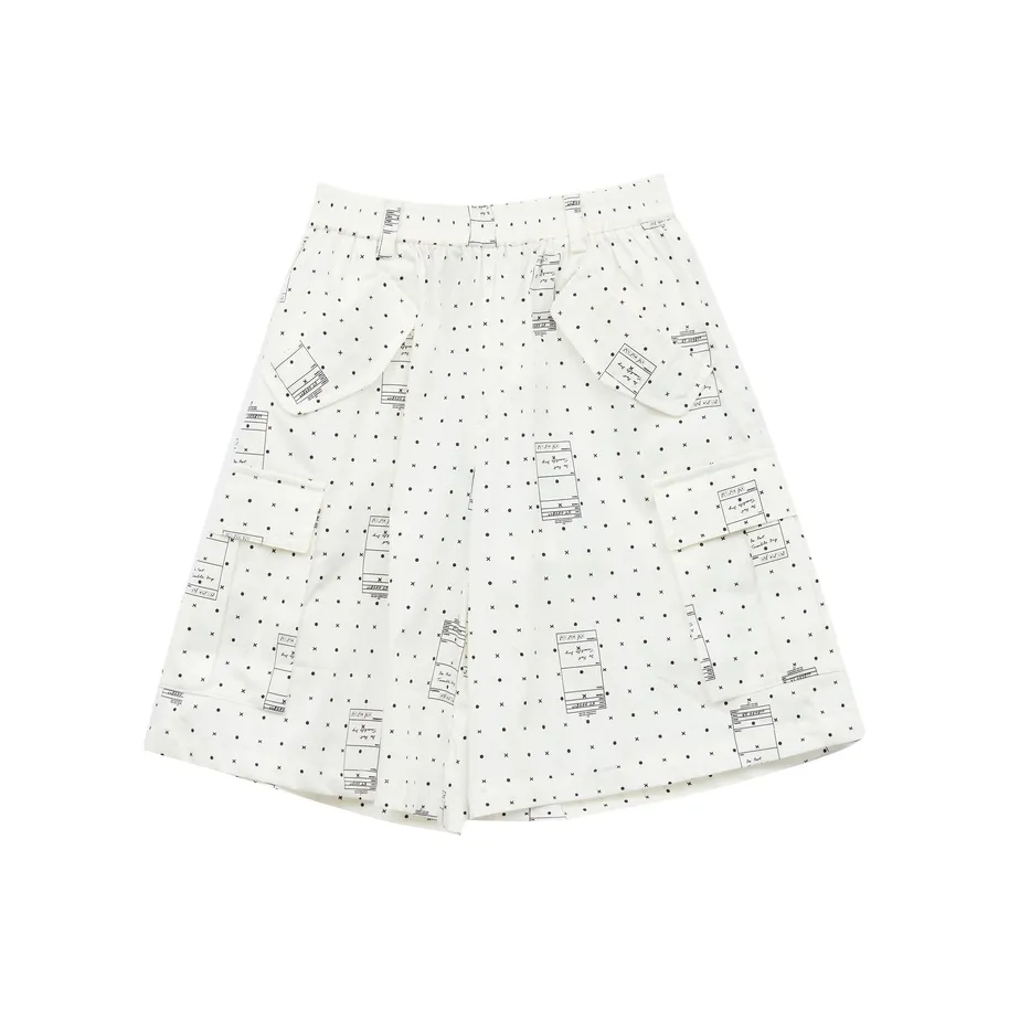 SUNTOMORROW 2025 Летние шорты для подростков белая основа черный текст