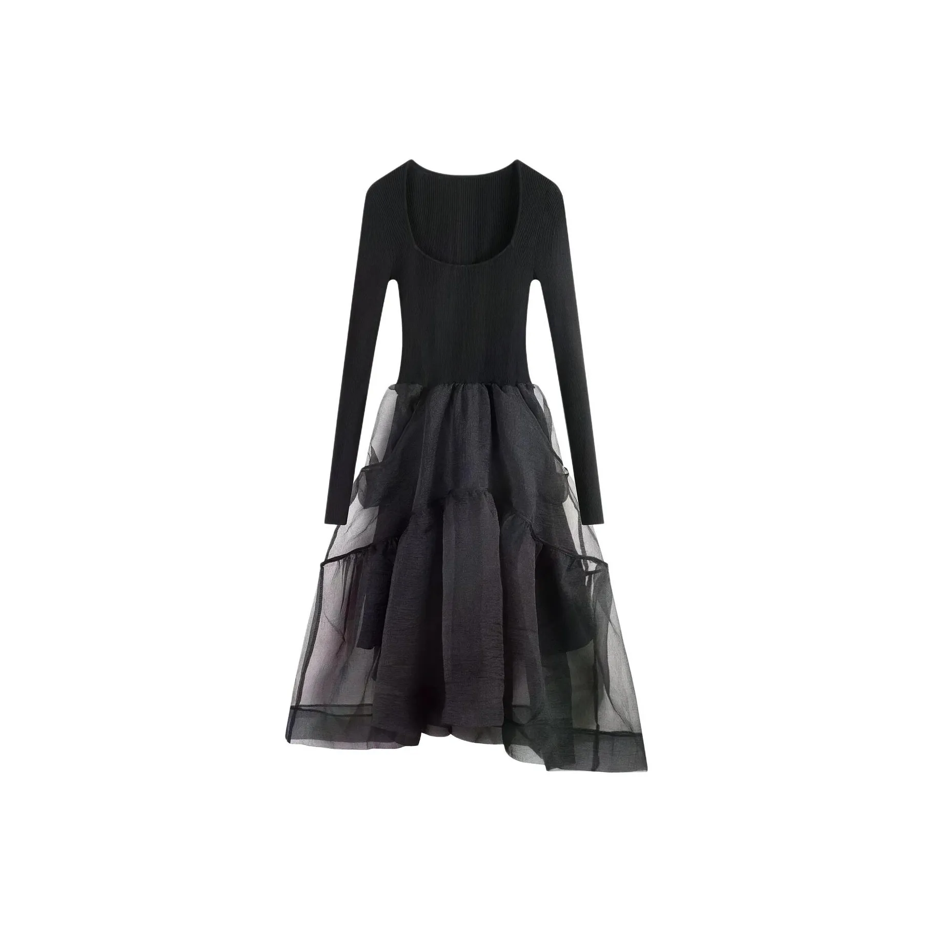 Mu Qingqing Длинное платье с длинными рукавами женское