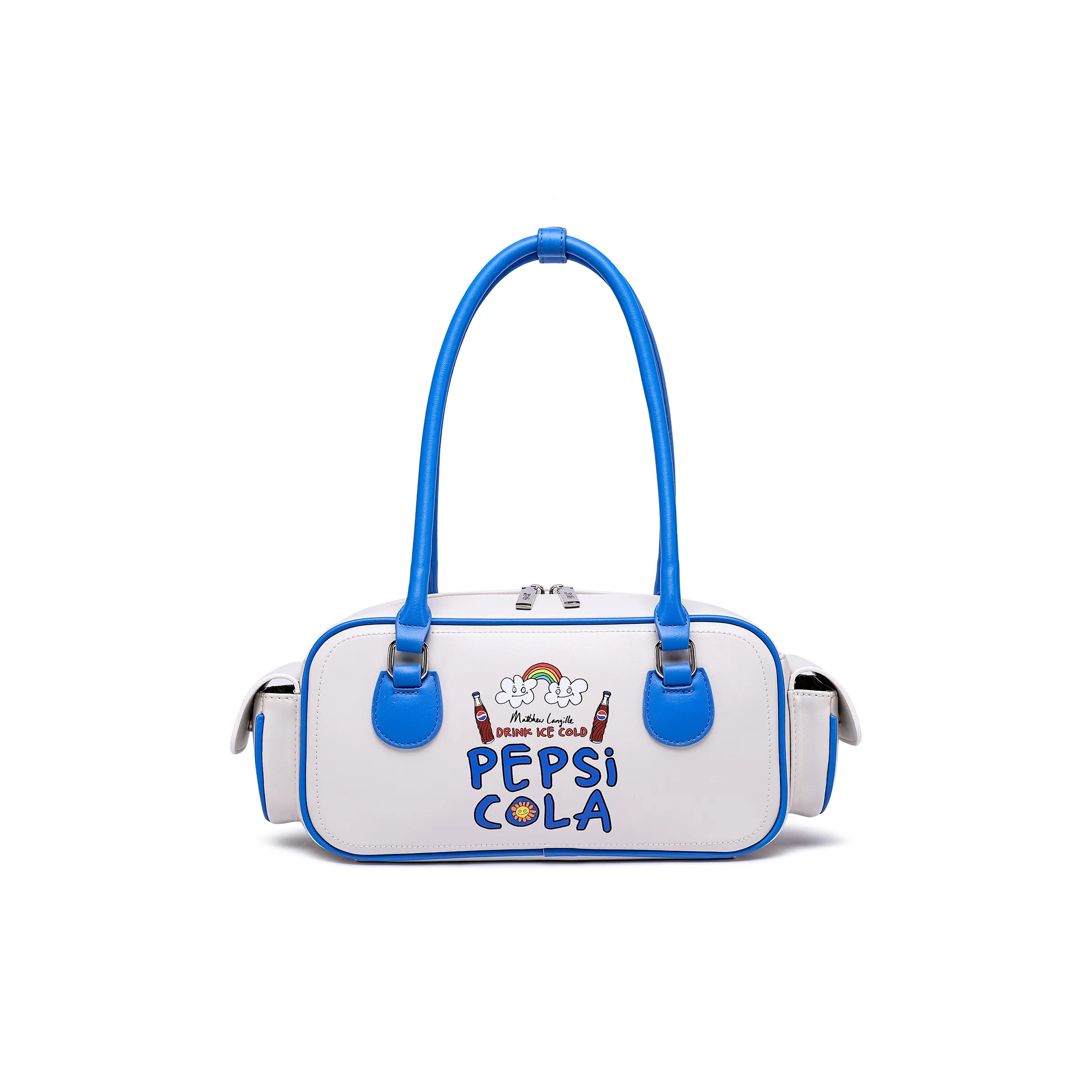 Pepsi ПУ (полиуретан) Сумка через плечо Стандартная Женская Синяя Белая Черная Кофейная