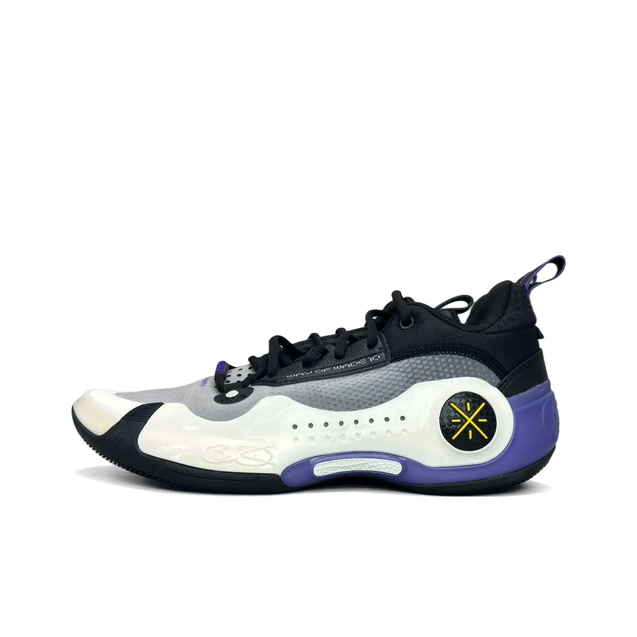 LiNing Cushioning Anti Slip And Wear Resistant Low Top Basketball Shoes Men's White Purple