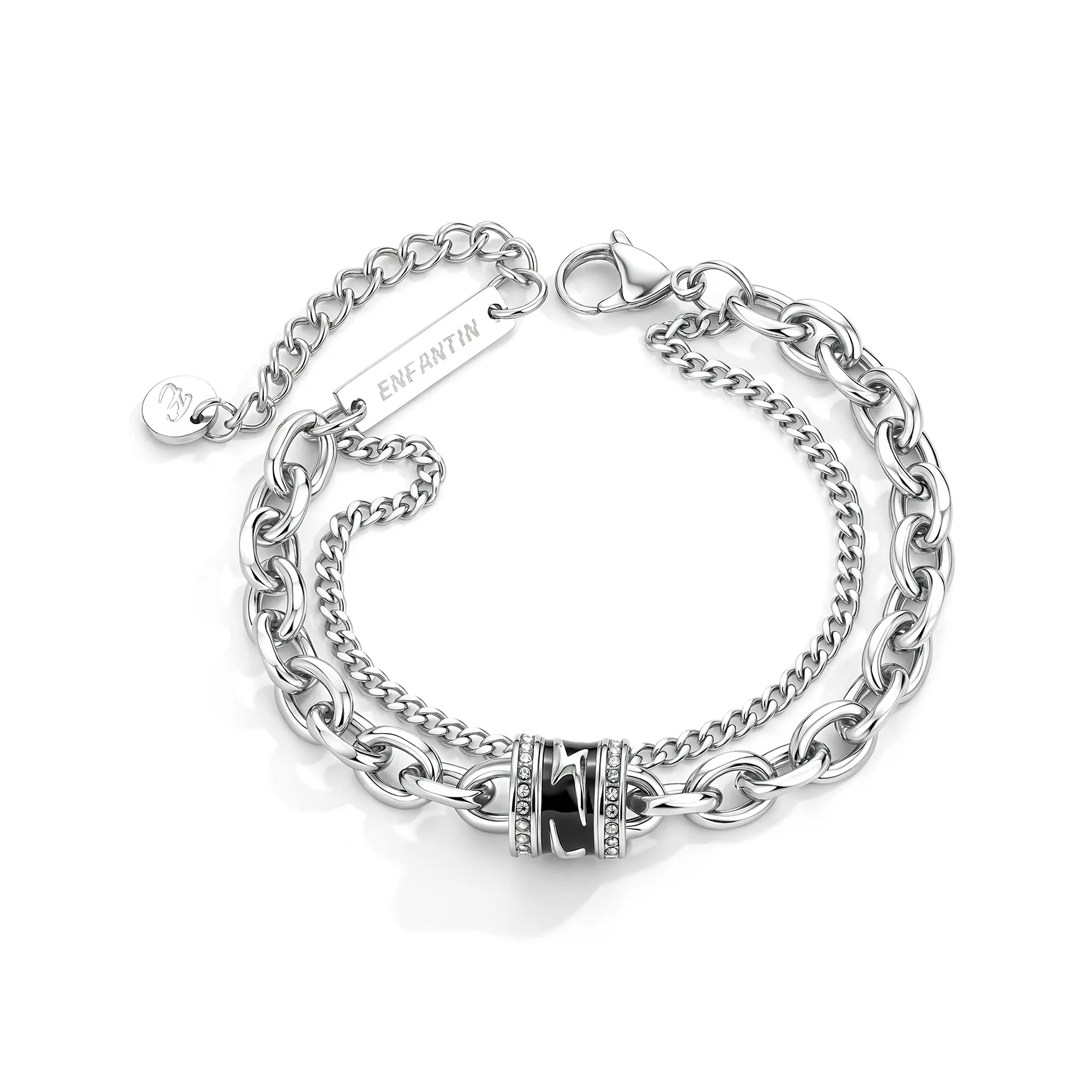 ENFANTIN Титановая сталь Rhinestone Bracelets Унисекс