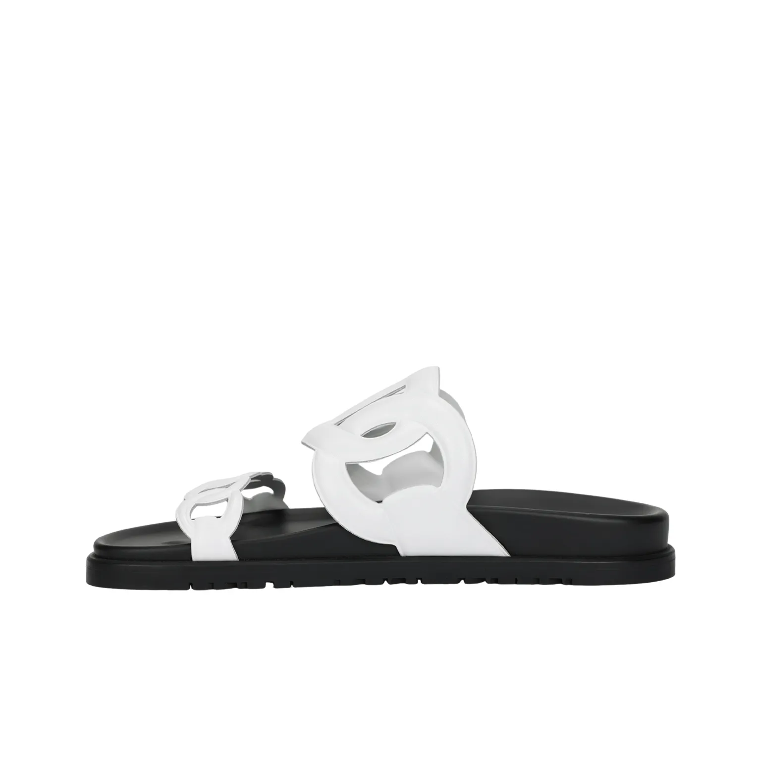 HERMES Extra Slide Slippers Women's Black White