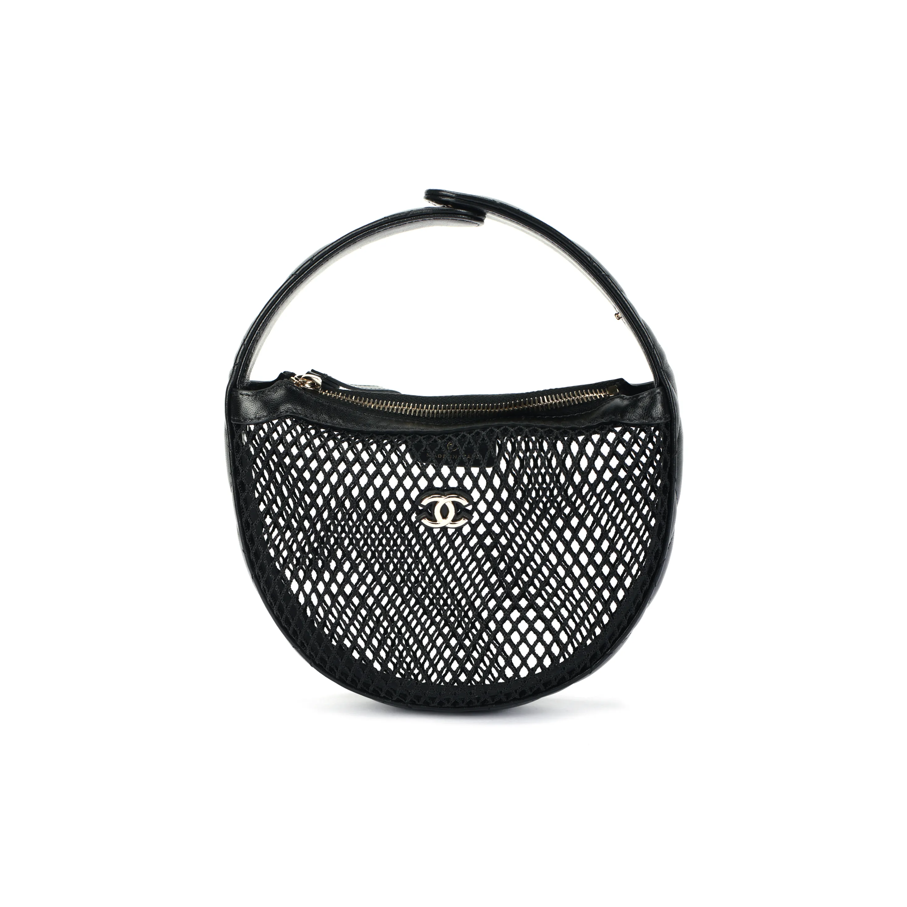 CHANEL Sheepskin Handbag Unisex Black