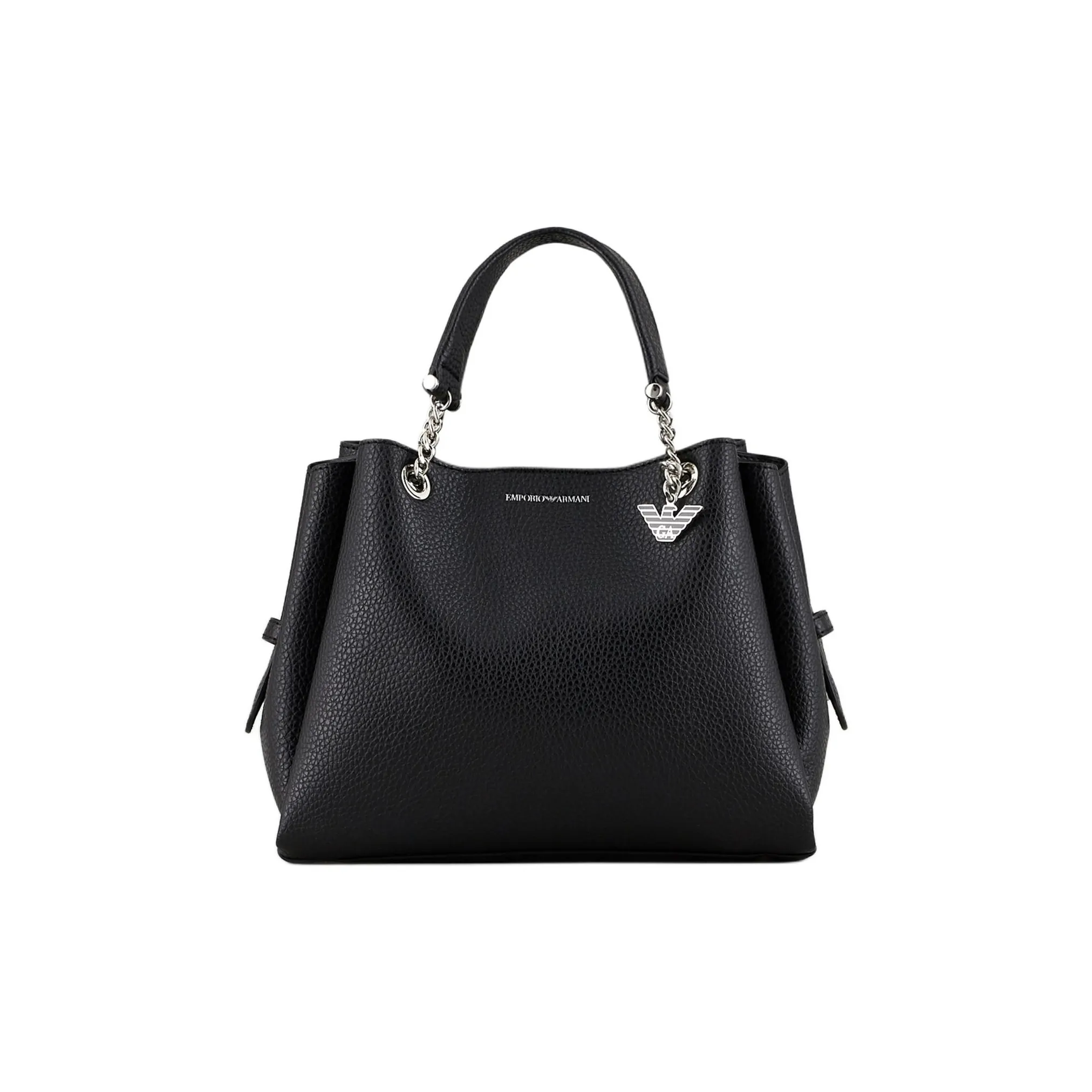 EMPORIO ARMANI Leather Tote Bag, Shopping Bag, Handbag Women's Black
