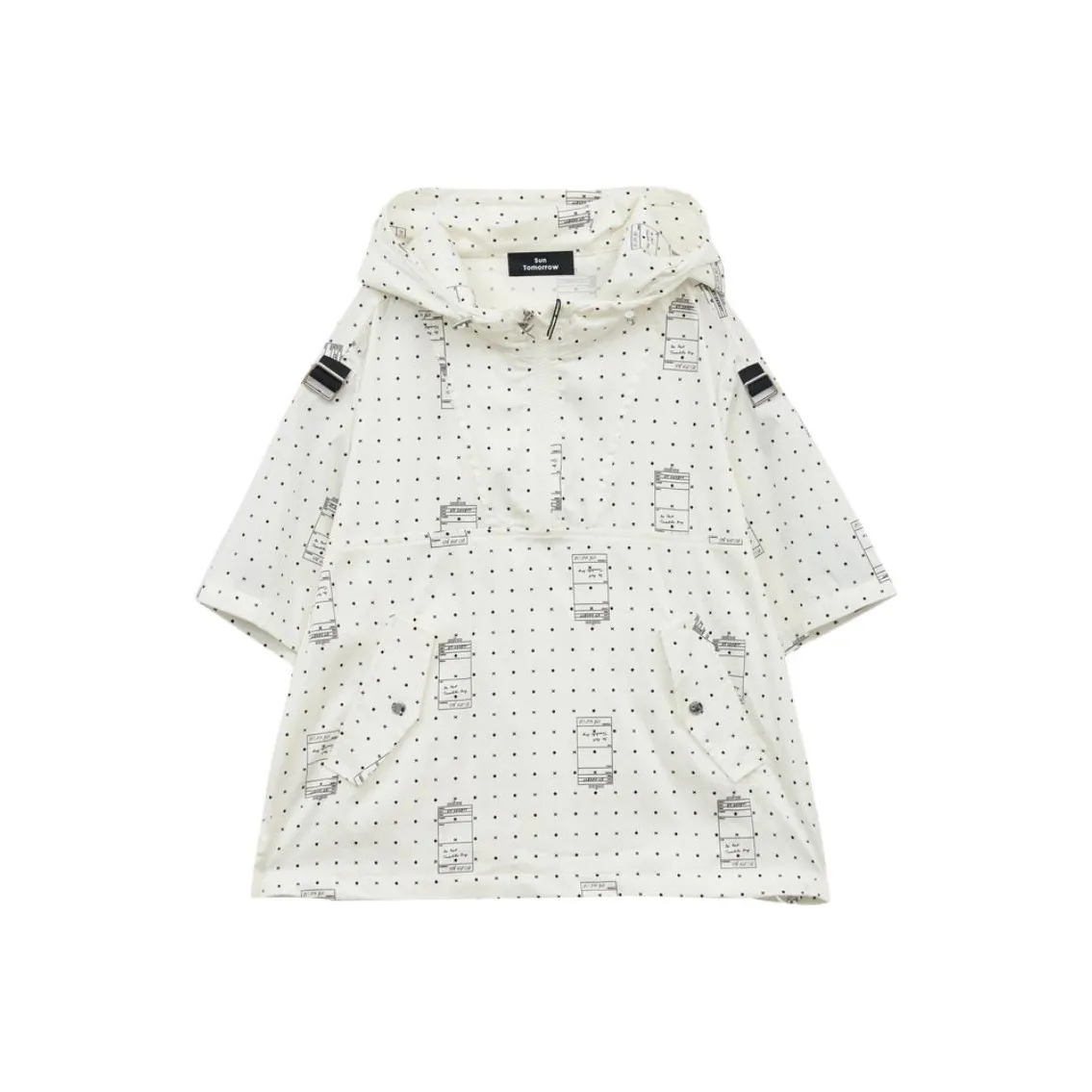 SUNTOMORROW Повседневная рубашка 2025 Летний Белый с черным текстом Подростки