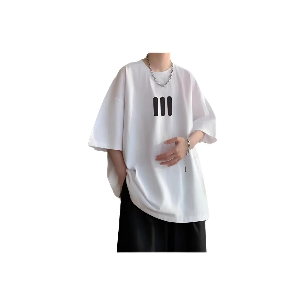 Wooden Rabbit Винтаж Роскошная Уличная Мода Одежда Модная Половые Рукава Большой Размер Свободный крой Тяжелый Т-Рубашка Мужская