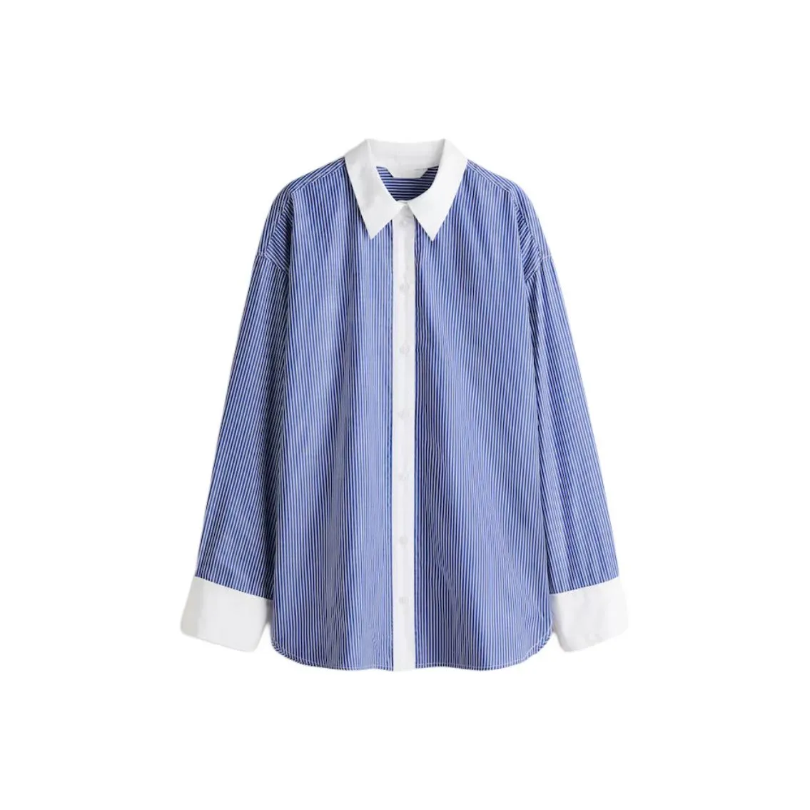 H&M Синие Белые Полосатые Рубашки для Женщин