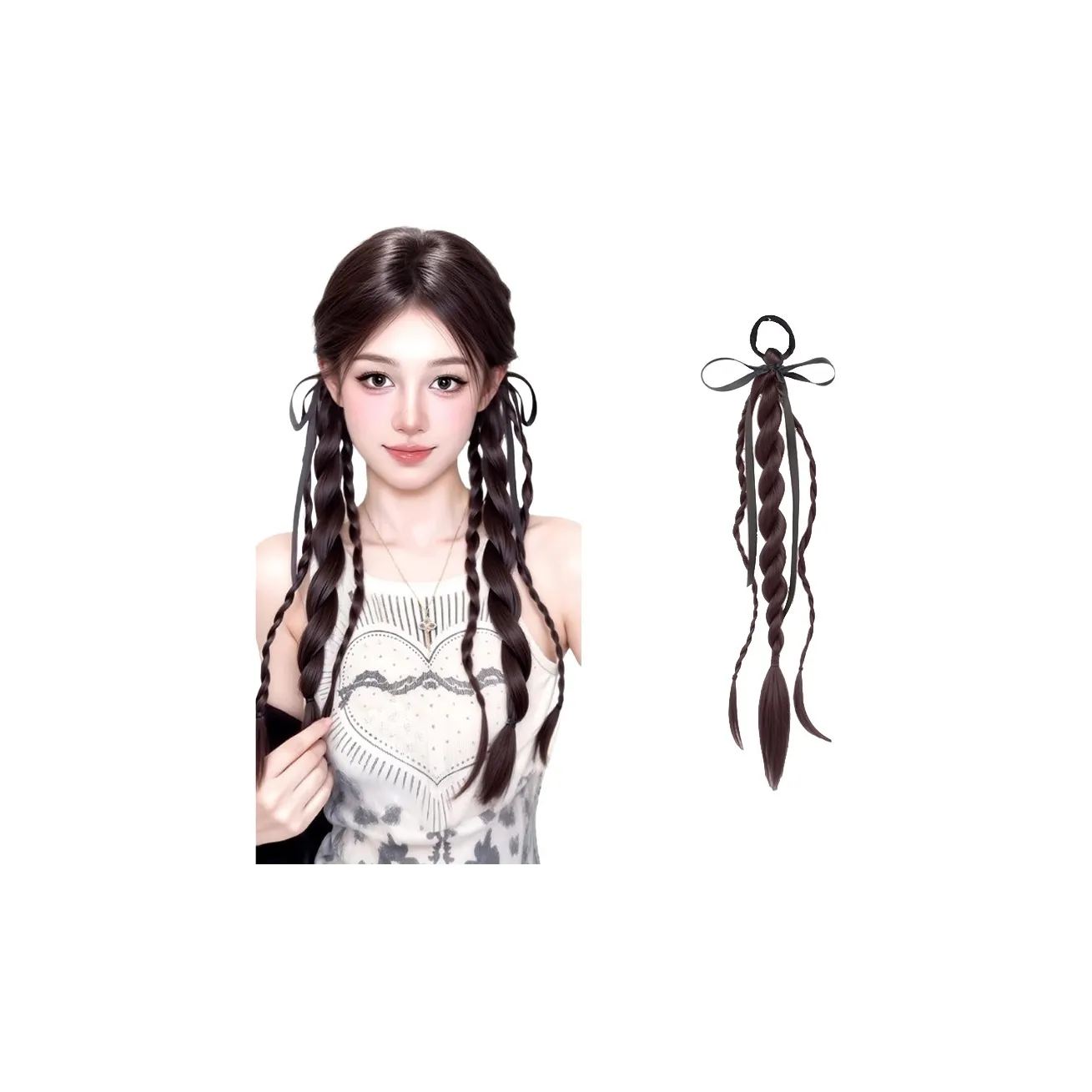 TIANKONGSHU Перук из человеческого волоса протеиновое волокно TWISTED косичка