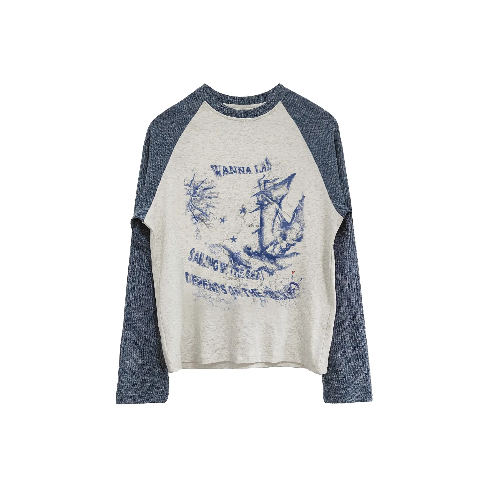 WANNA LAB Синие и Белые Унисекс T-рубашки