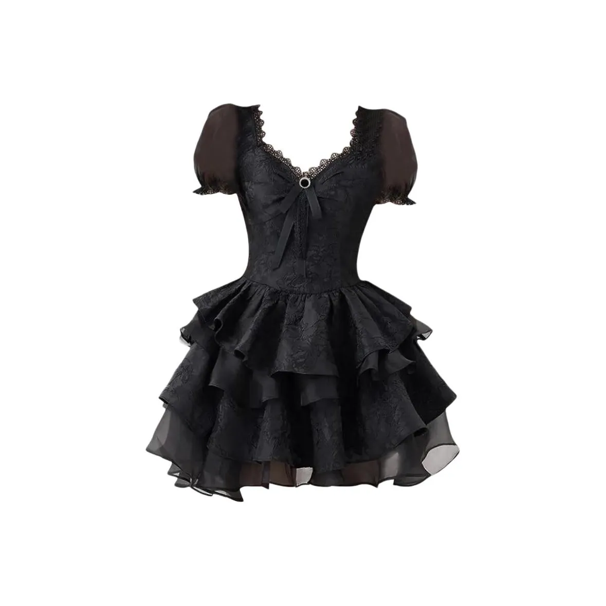 PNVB Черный Женский Короткий С рукавами Платье