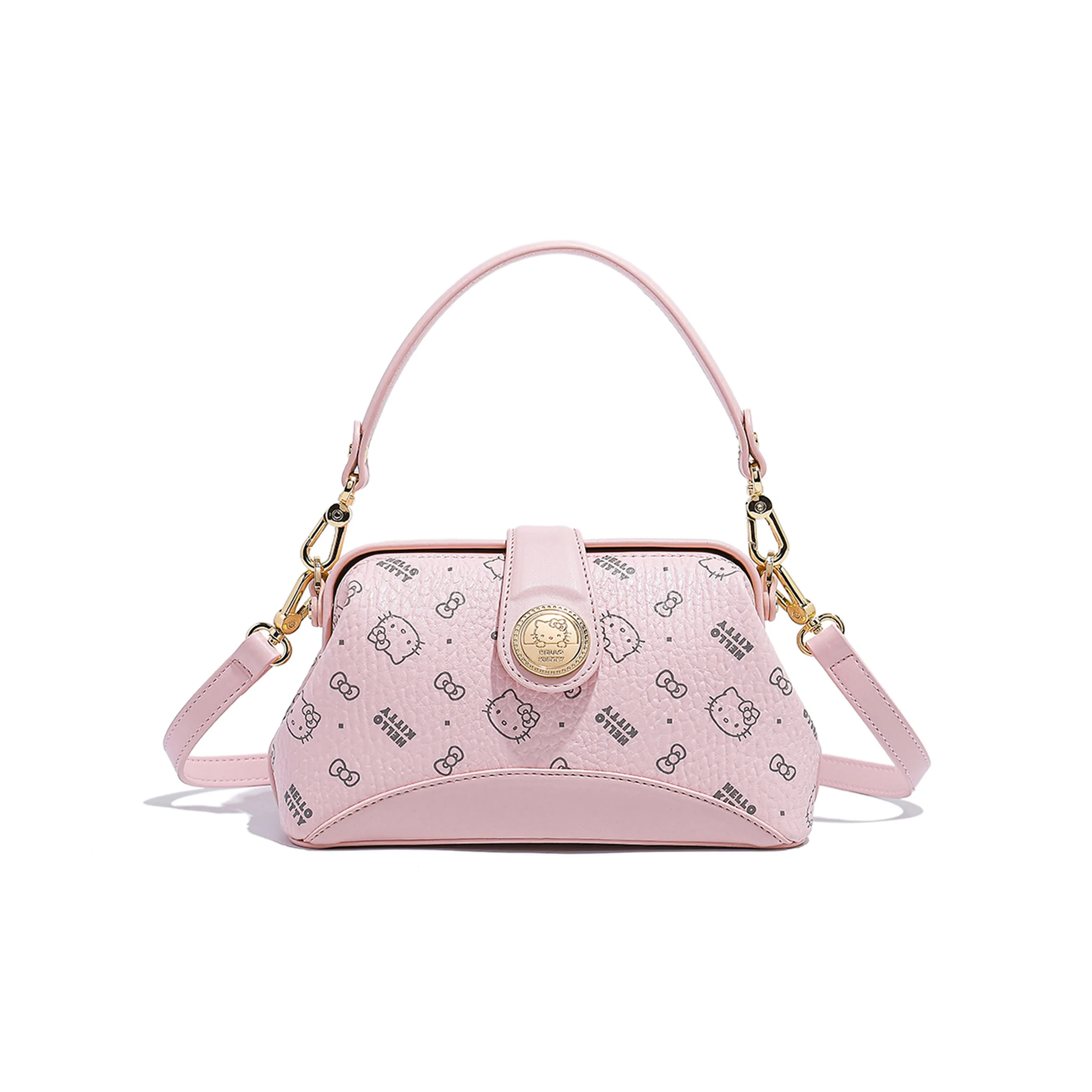Sanrio HelloKitty Хелло Китти ПУ (полиуретан) Сумка через плечо Сумка Обычная Женская Розовая Коричневая Молочно-чайная