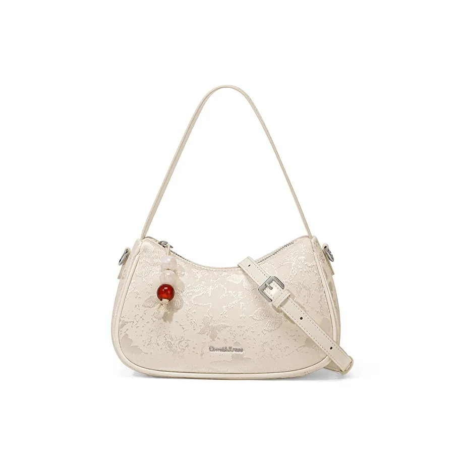 CinvaiKrose Ткань Синтетическая кожа Сумка через плечо Стандартная Женская Экрю Розовый