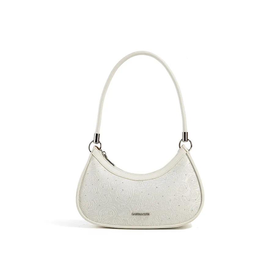 CAEISL KCIEL ПУ (полиуретан) Сумка через плечо Стандартная Женская Украшенная Стразами Белая