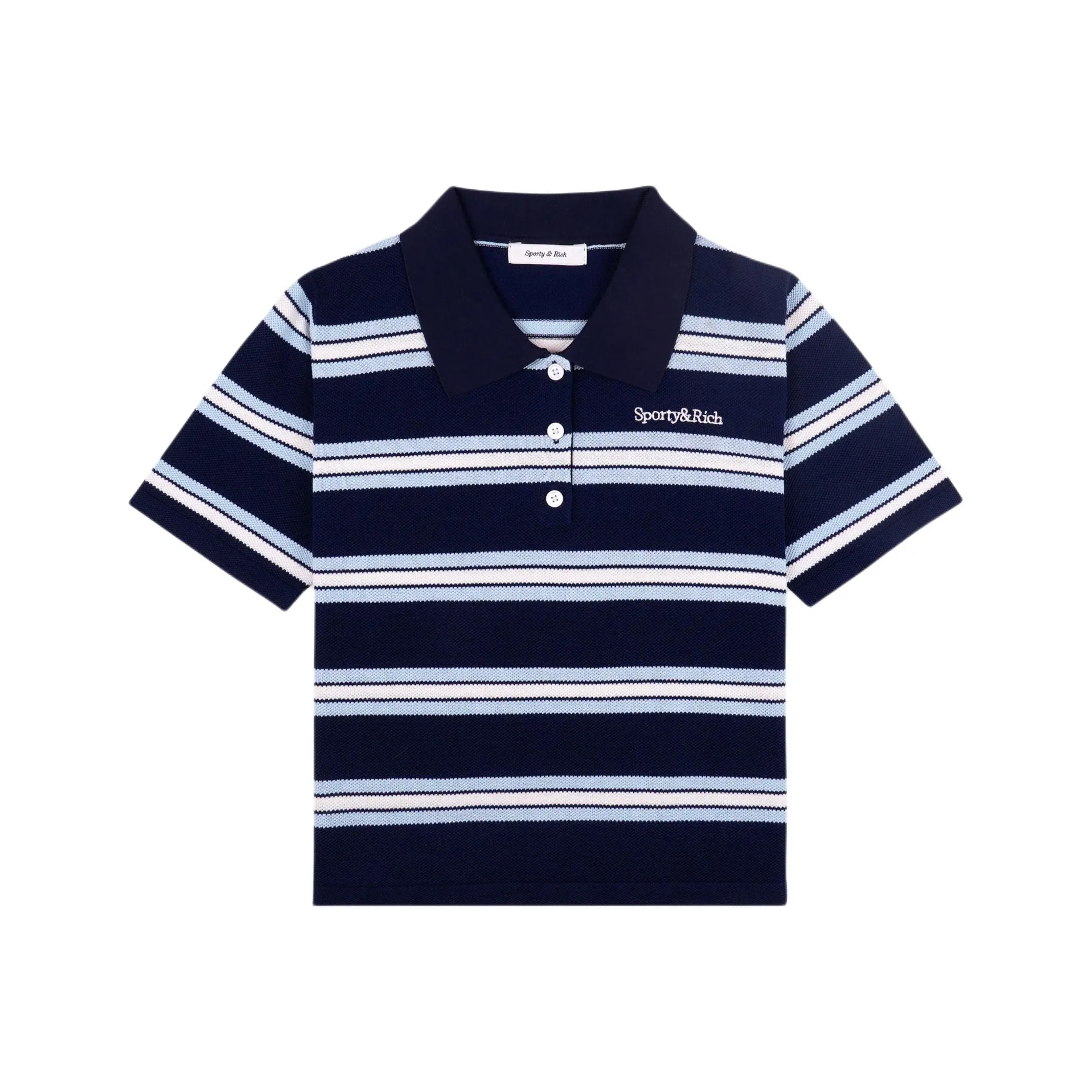 SPORTY RICH Сериф Лого Поло Рубашка Женская