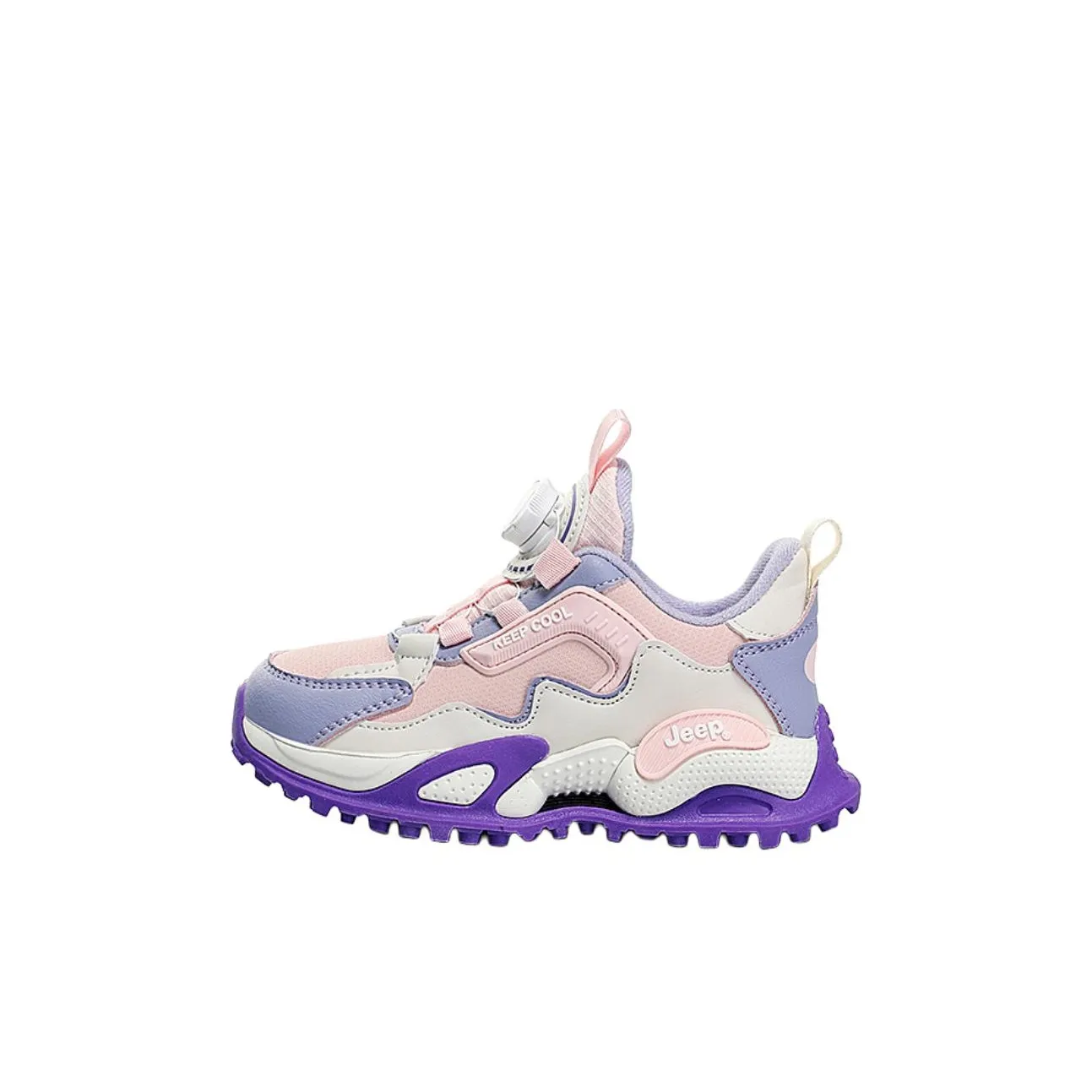 Jeep Износостойкие Термостойкие Низкие Кроссовки для Беговых Игр Детские Светло-розовые Фиолетовые Детские
