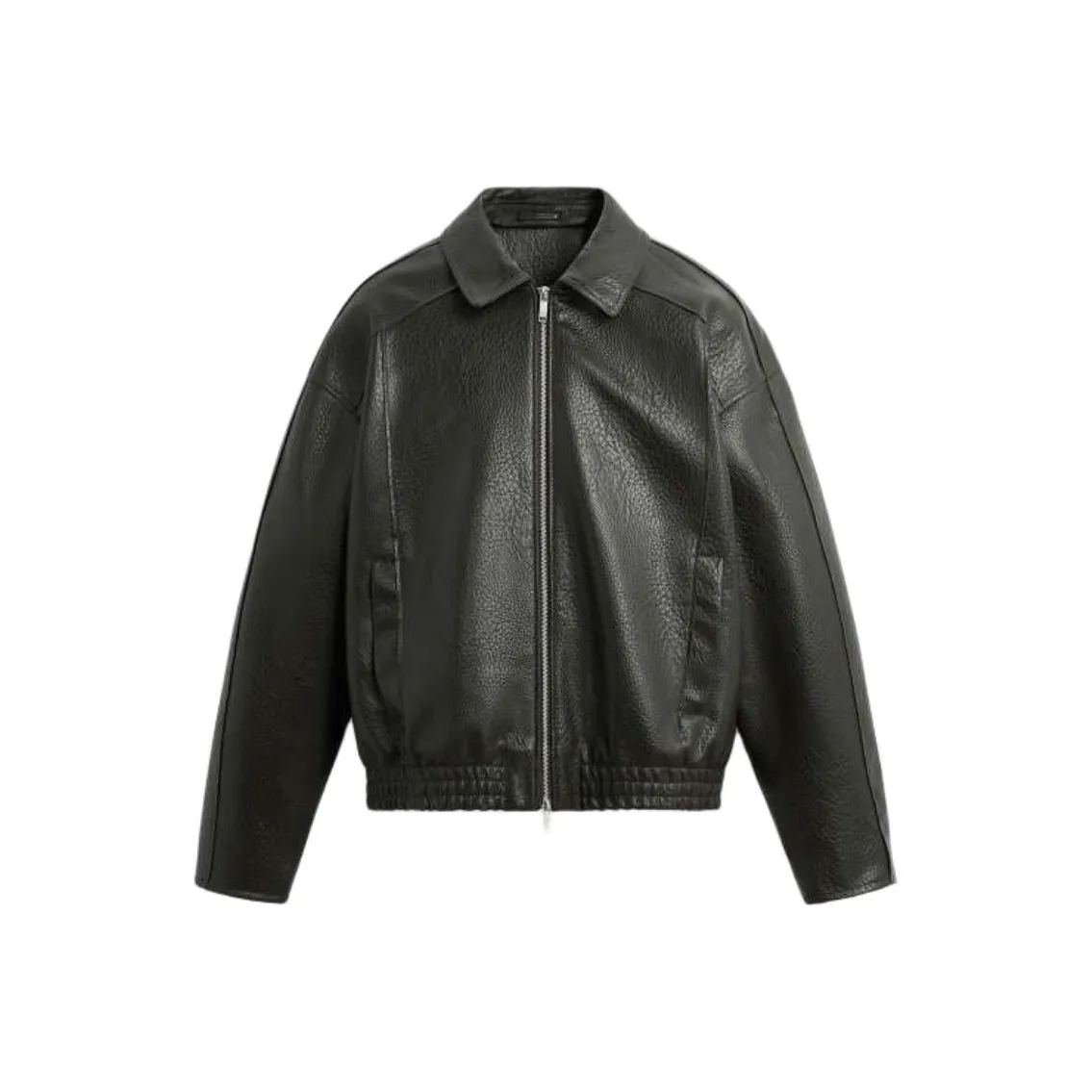 ZARA Темно-оливково-зеленые мужские кожаные куртки