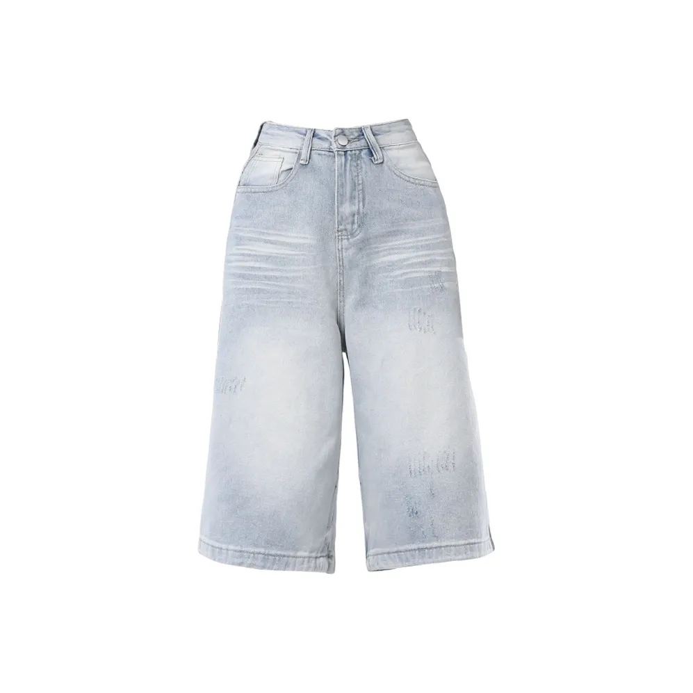 NIUXIAOMO Светло-синие капри, женские джинсовые шорты