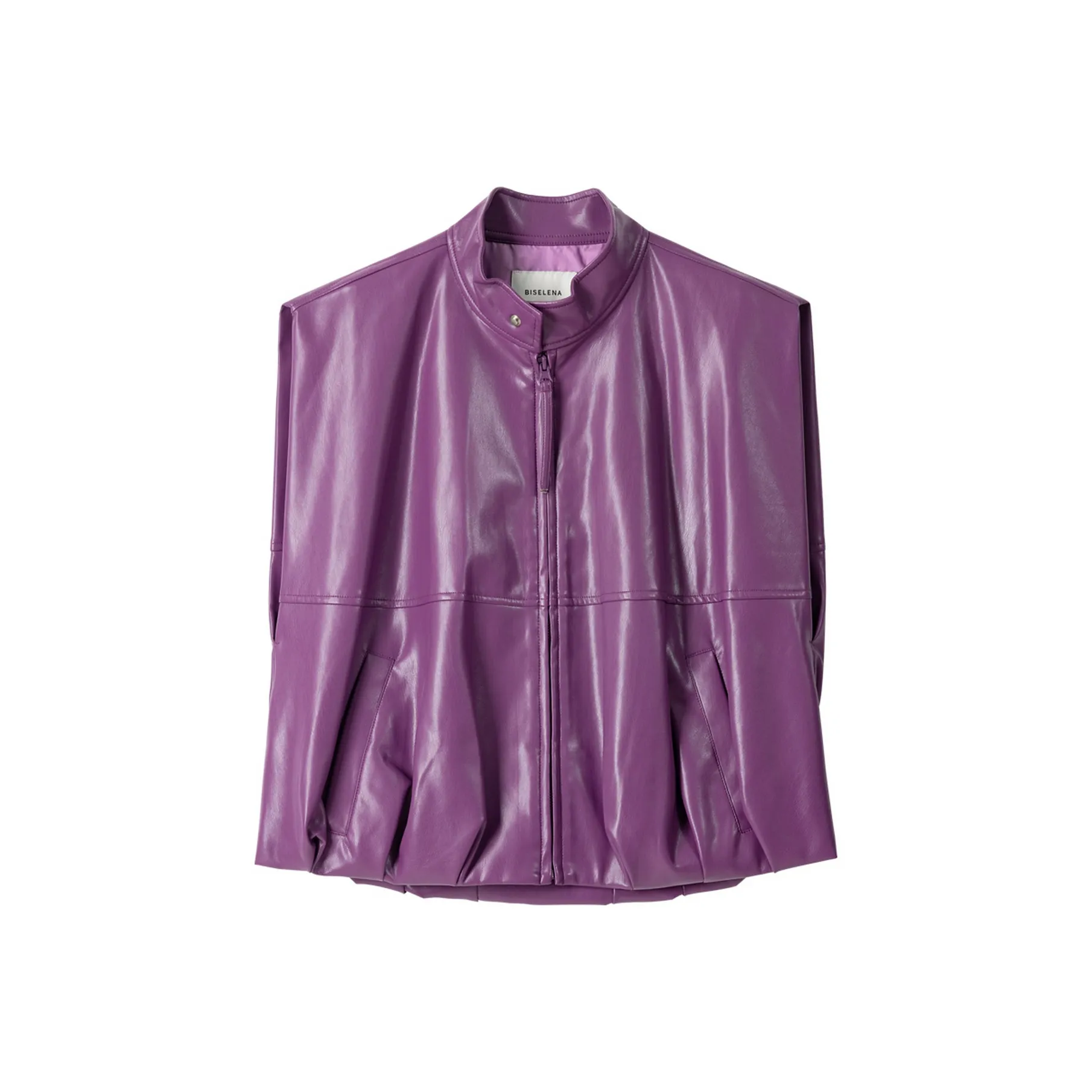 Bethine Темно-красный фиолетовый женский кожаный куртка