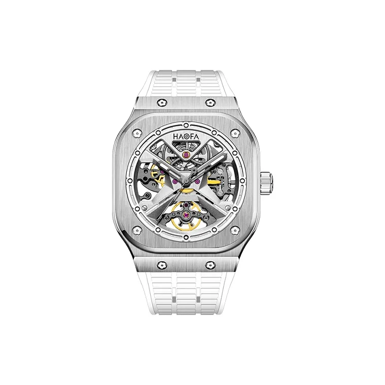 HaofaTourbillon Автоматический механический механизм Часы Мужские Часы Черепный циферблат
