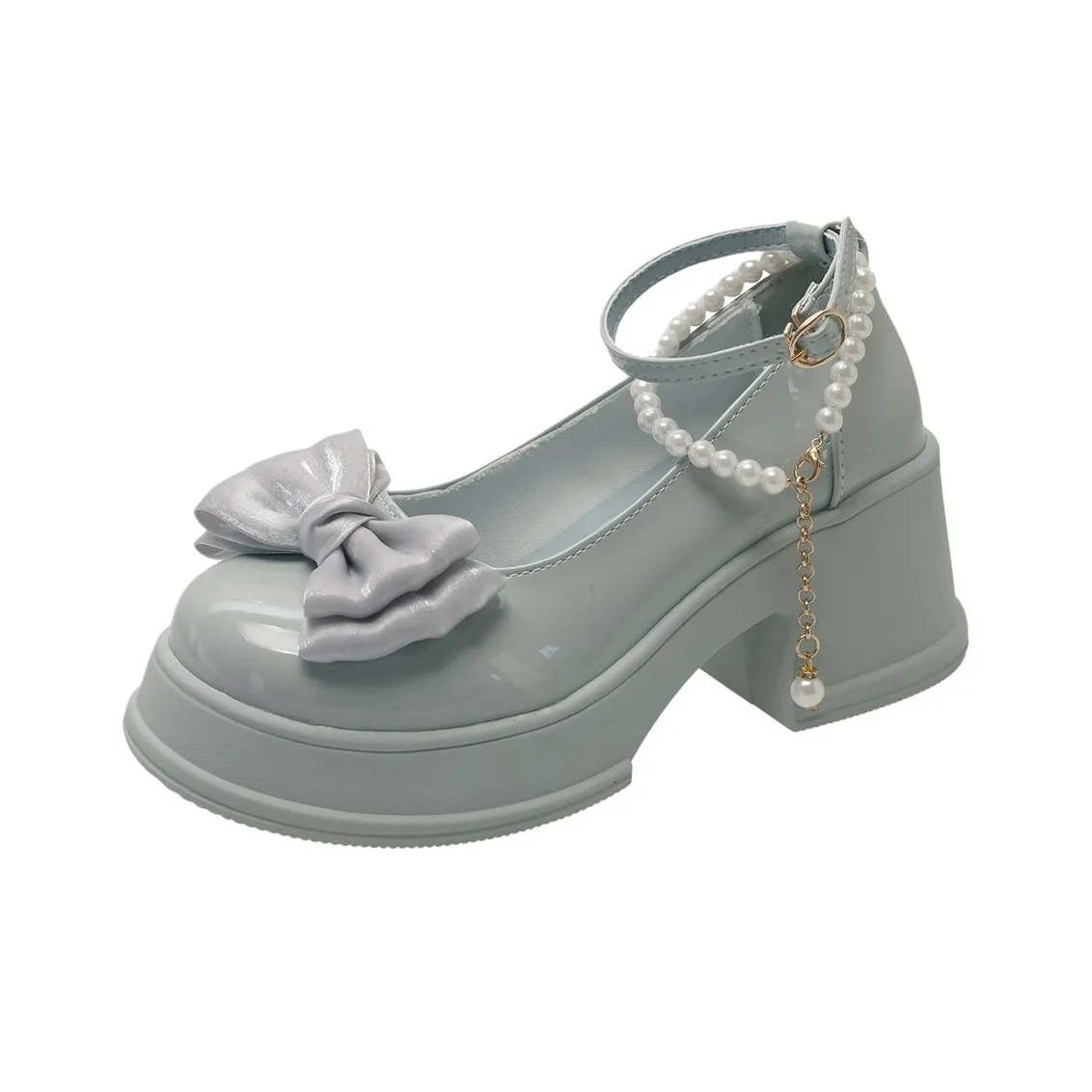 Wuji Грубый каблук Мэри Джейн туфли 7 см Женские