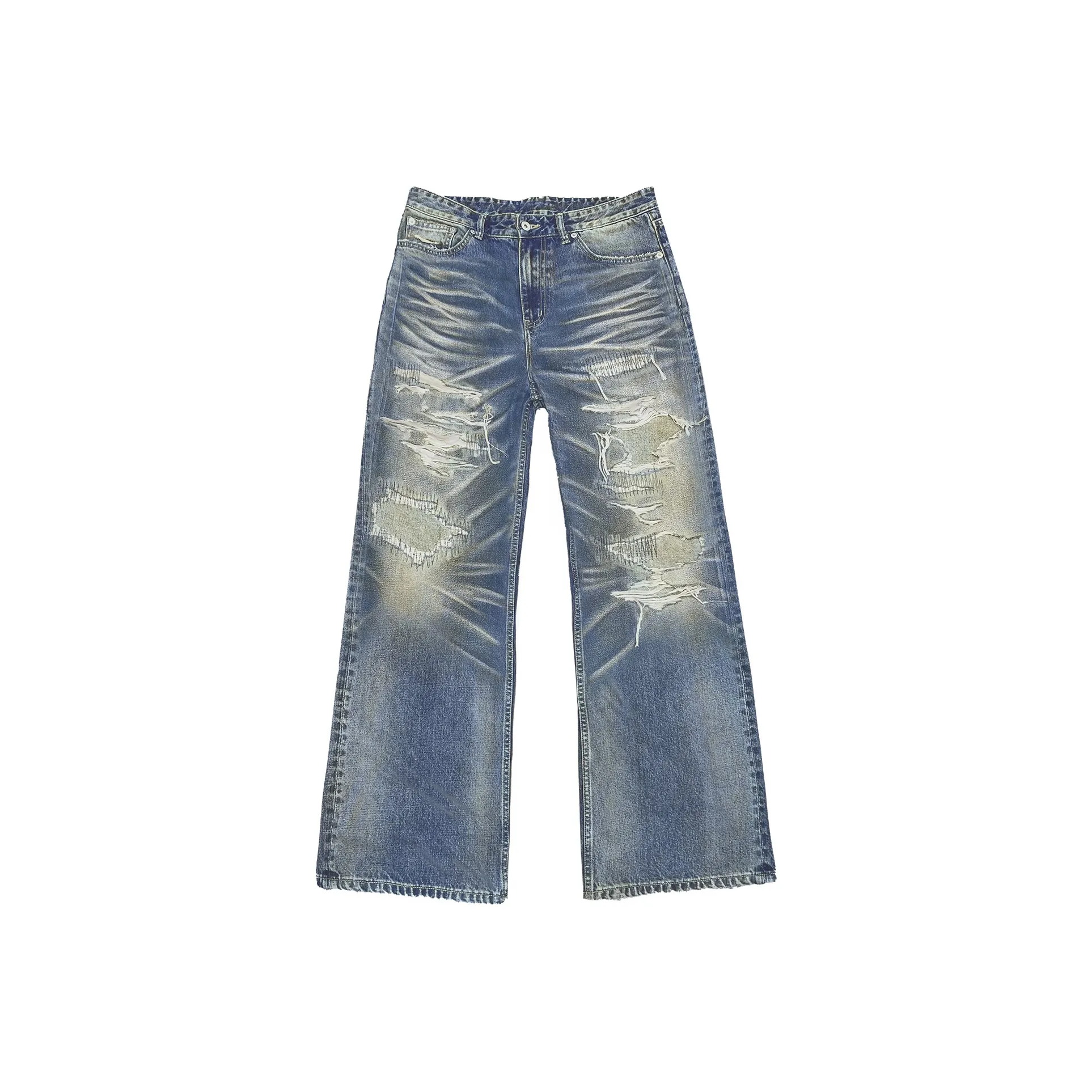 WANNA LAB Винтажные синие унисекс джинсы