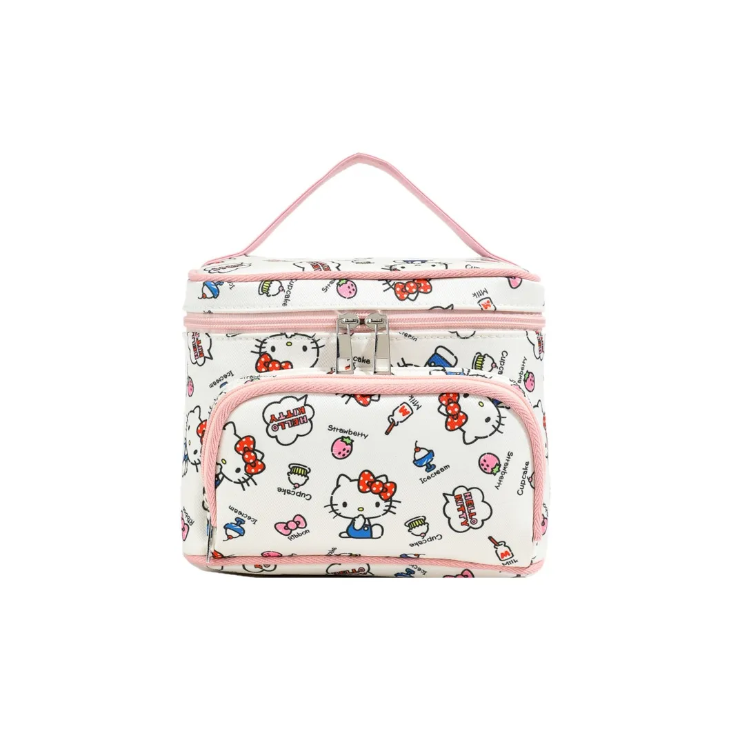 Sanrio Hello Kitty Холст 3D Туалетные принадлежности Сумка Дорожные Органайзеры Унисекс Синий Белый