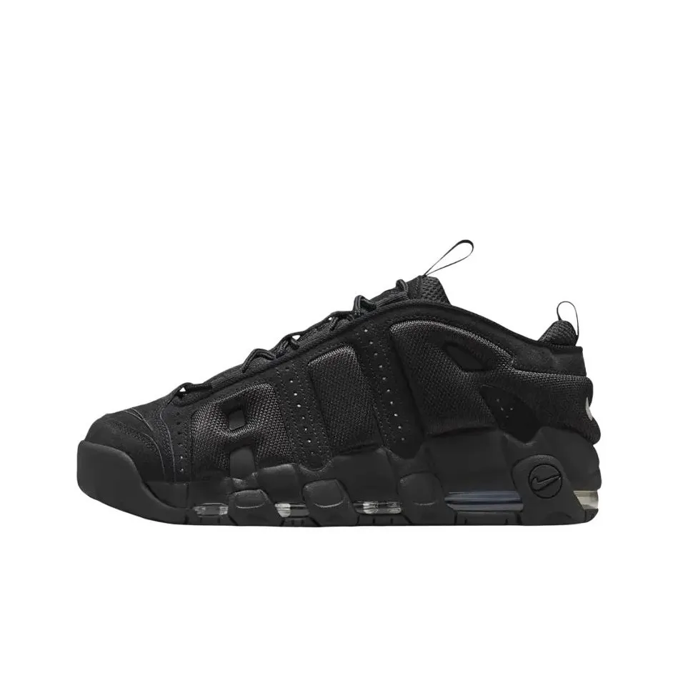 Nike Air More Uptempo Low Топ Винтажные Баскетбольные Кроссовки Унисекс Черный