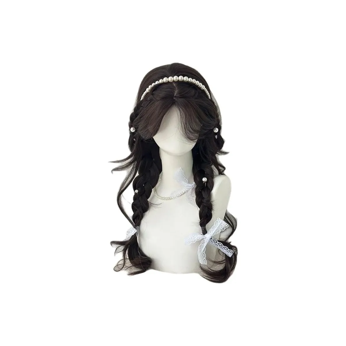 LIANXIANGKE Перука Женская Повседневная Корейская Атмосферная Большая Волна Длинные Волосы Человеческая Подражательная Припышка Высокотемпературная Пряжа