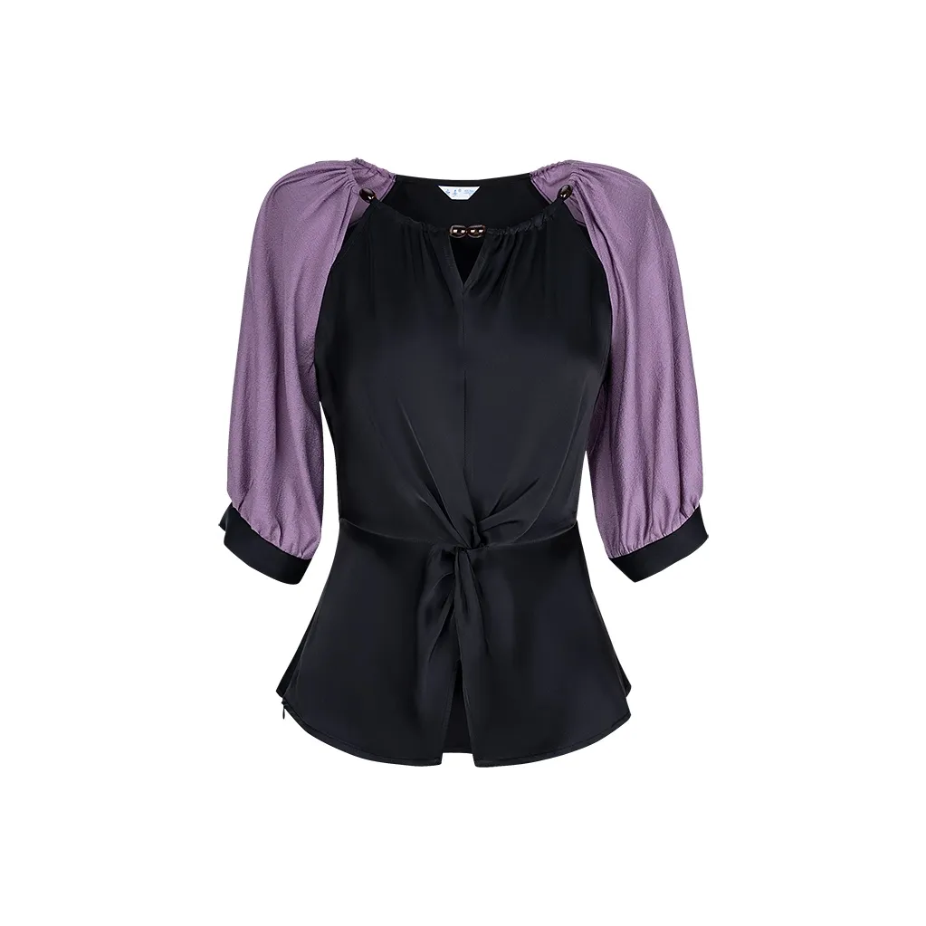 TANGXI Черный и Фиолетовый Женские Рубашки