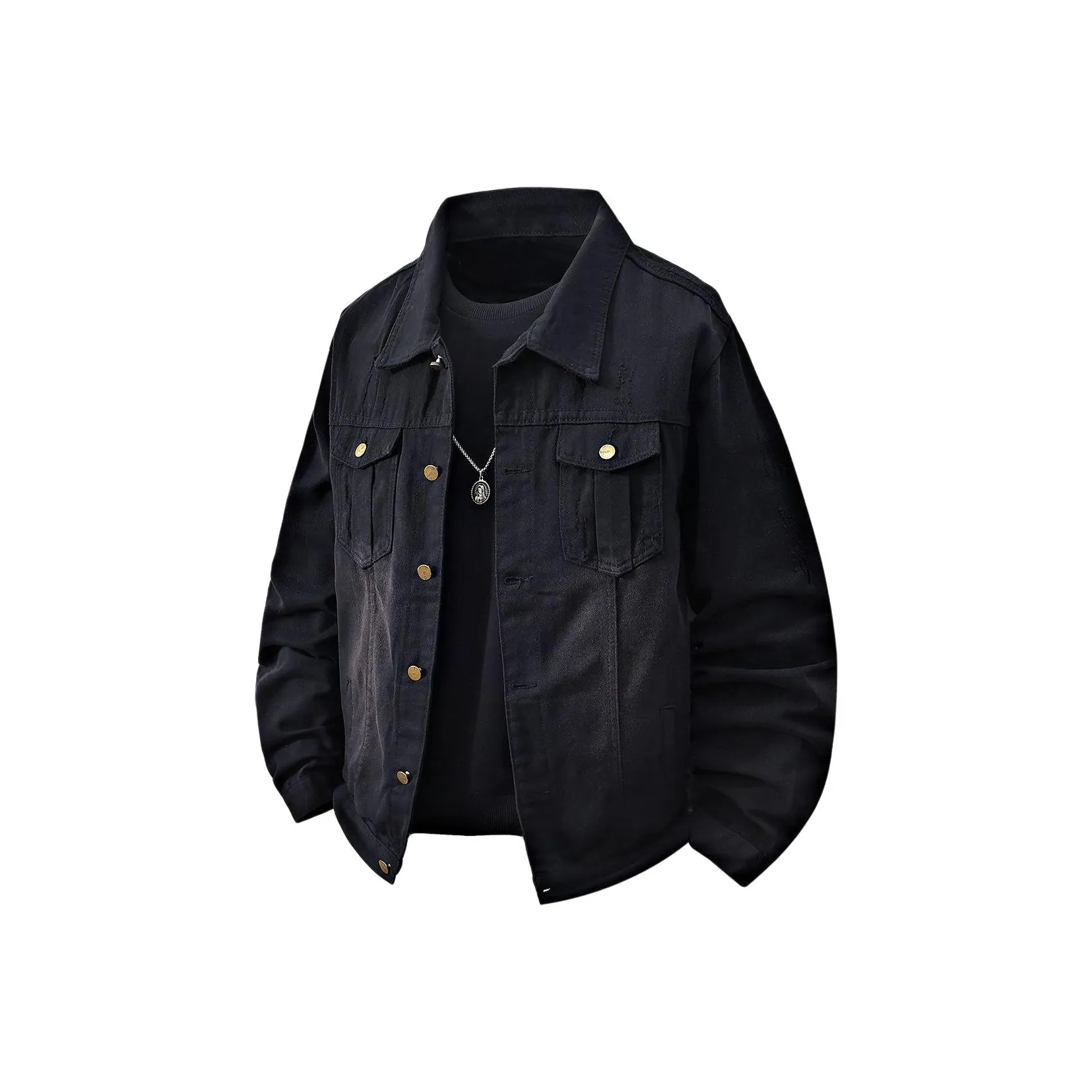 HIPHOPPUNKS Черные Мужские Джинсовые Куртки