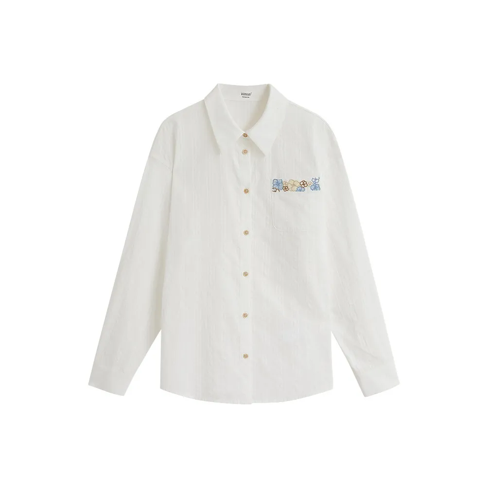 Inman TREASURE Похудение Предосенний Комплект Элегантность Доступный Вечный Модный ATMOSPHERE Рубашка Женская