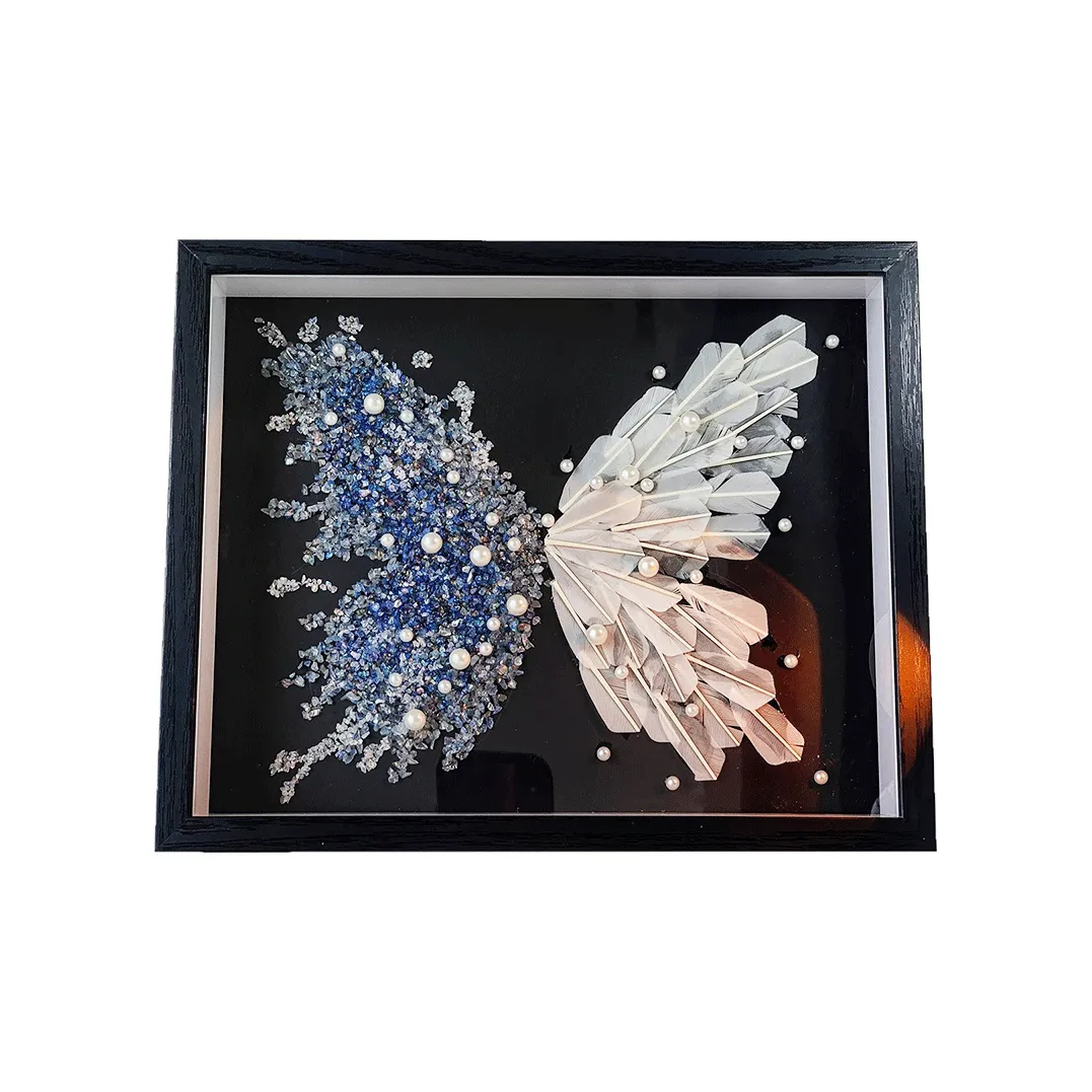 Dolls And Bears Dance Ледяной Синий Кристалл Перо Бабочка Рамка для Фотографий Art DIY Игрушки