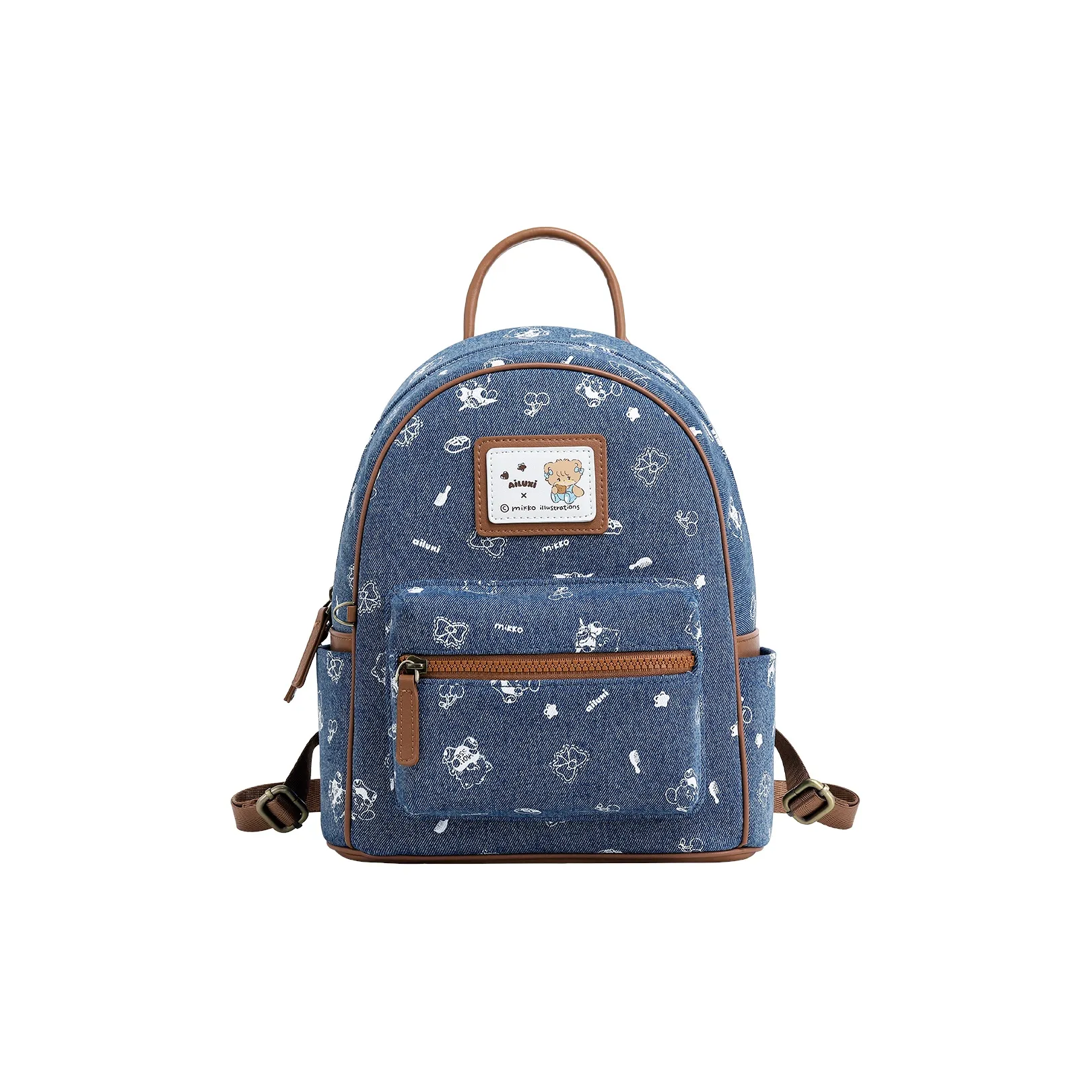 AILUXI Ткань Рюкзак Стандартный Женский Джинсовый Синий