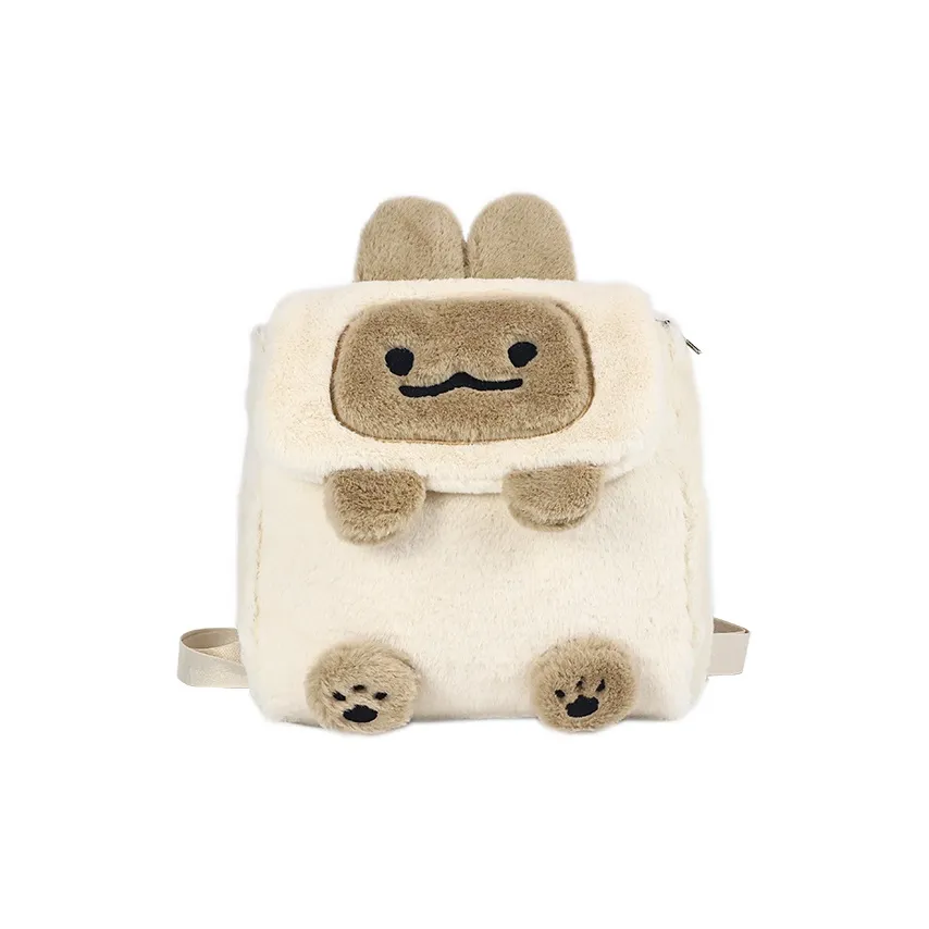 Vack Велюр Рюкзак Стандартный Женский Экрю