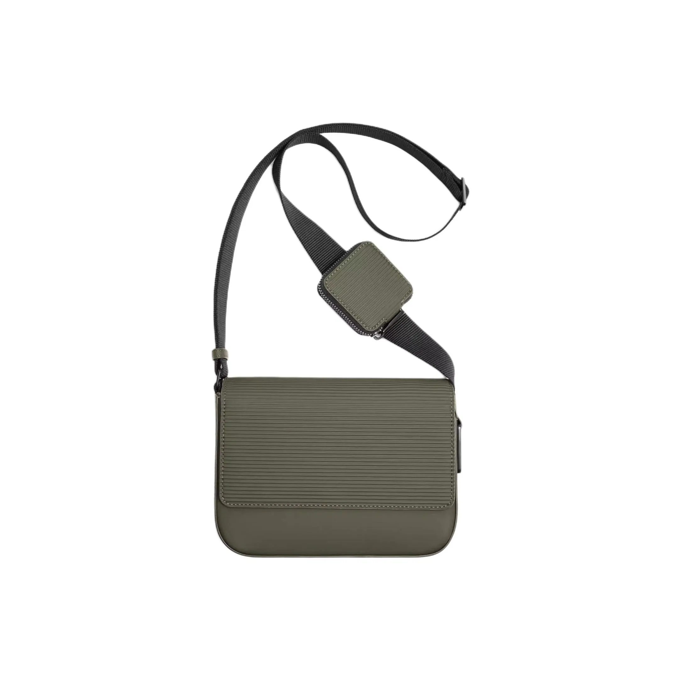 ZARA ПУ (полиуретан) Сумка через плечо Мужская Хаки зеленая