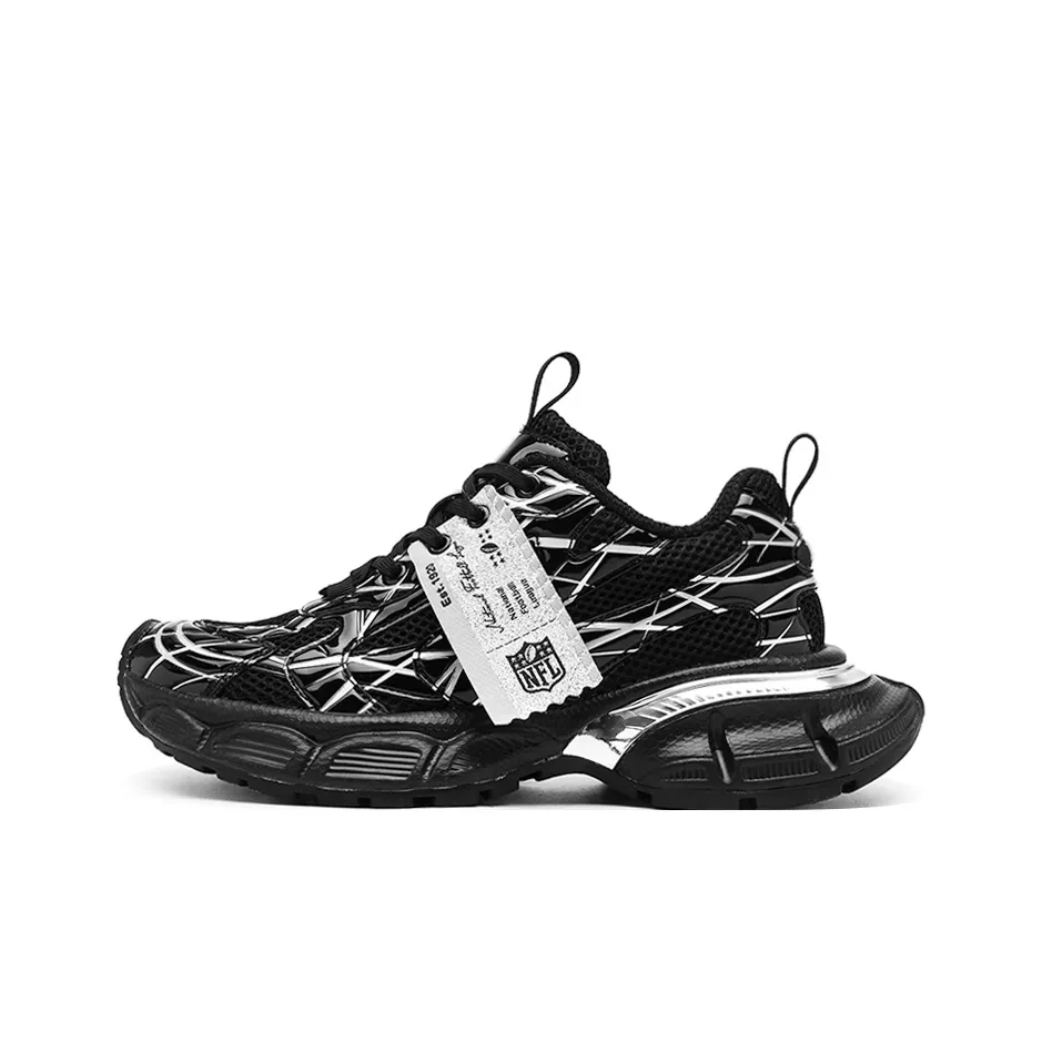 NFL Ultra S Жидкость Низкий Топ Толстая Подошва Кроссовки Унисекс Черный