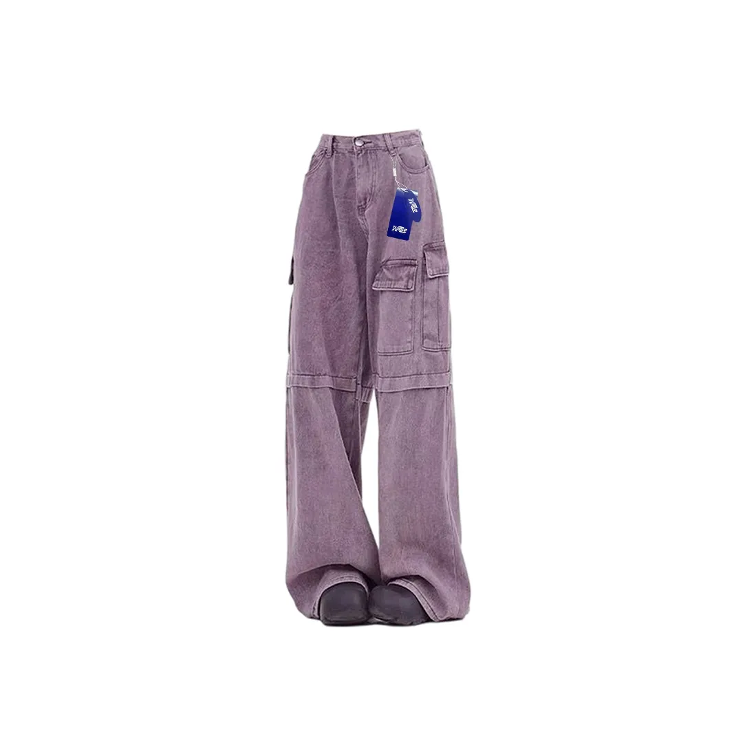 WHELVE Purple Unisex Cargo Pants WHELVE Фиолетовые Унисекс Карго Брюки