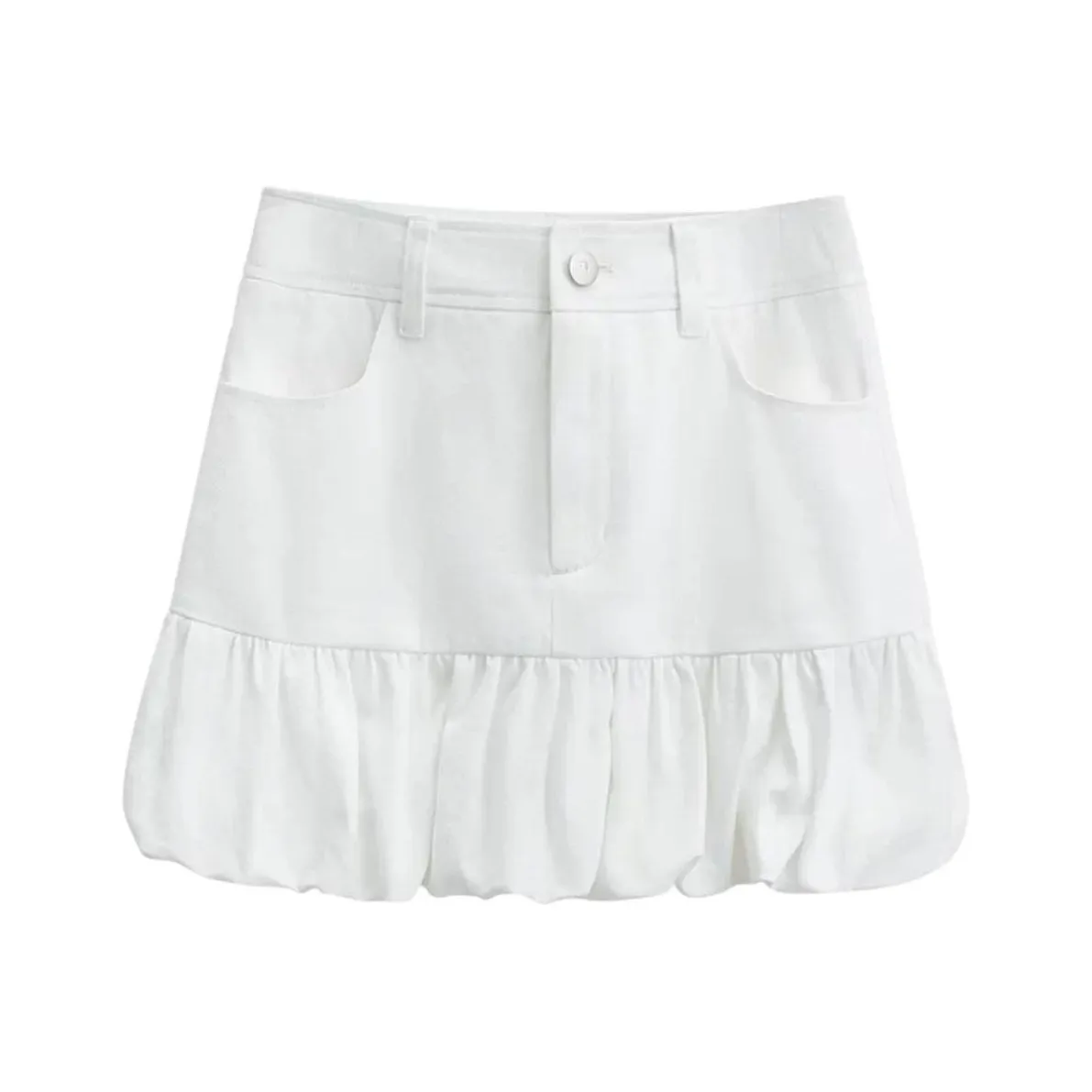 Marc Moore Белый Дизайн Тюльпан Пэчворк Рабочая Одежда Повседневные Юбки Женские