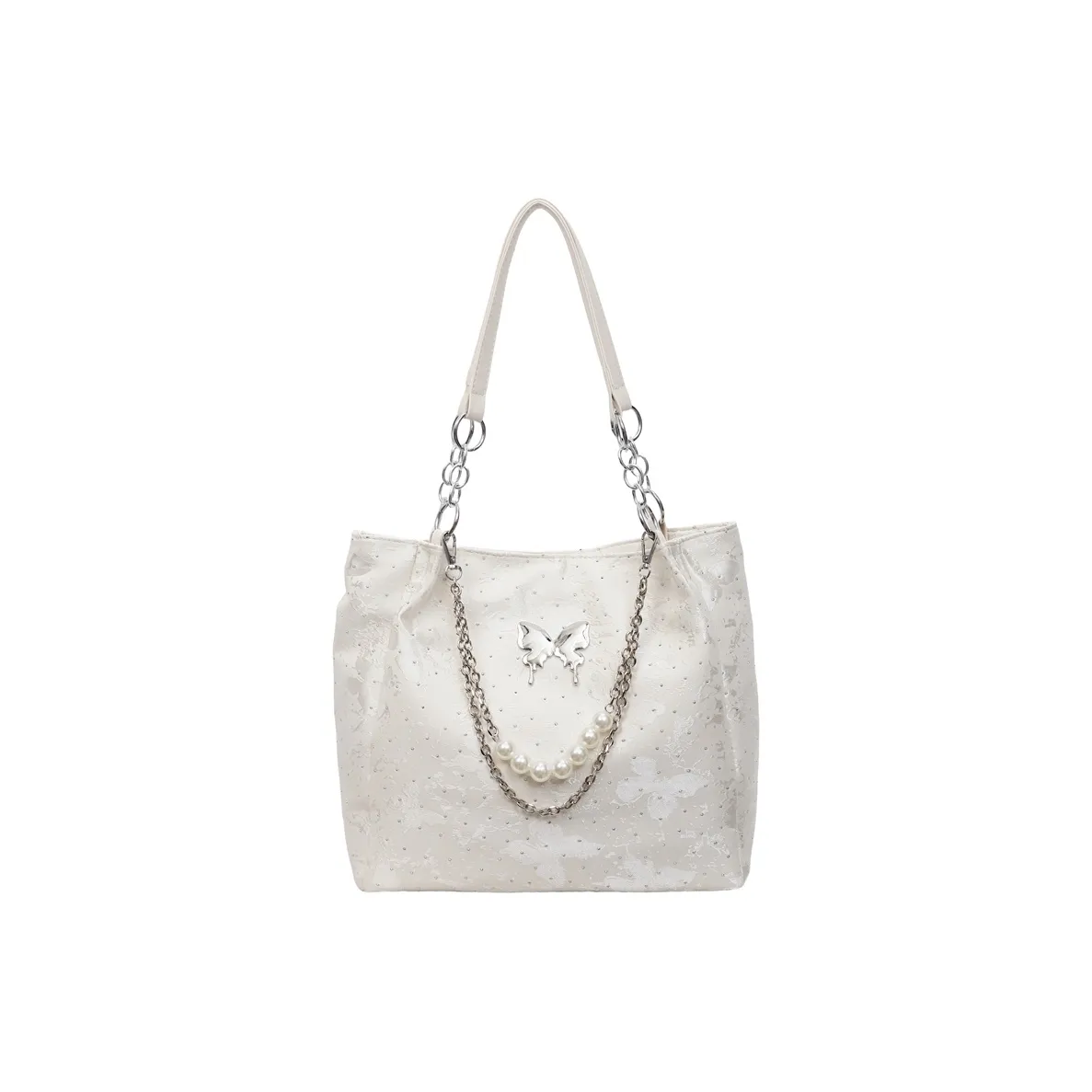 Parker Bear Ткань Тоут Сумка Сумка через плечо Женская Экрю Серебристый Черный