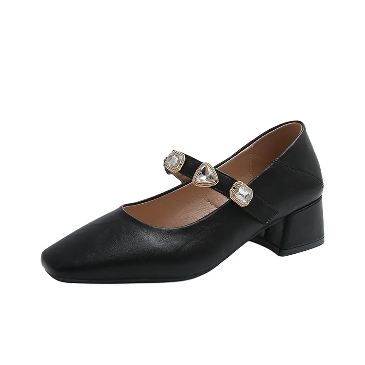 NX DOUGHNUT Грубый каблук Туфли Мэри Джейн 4,5CM Женские