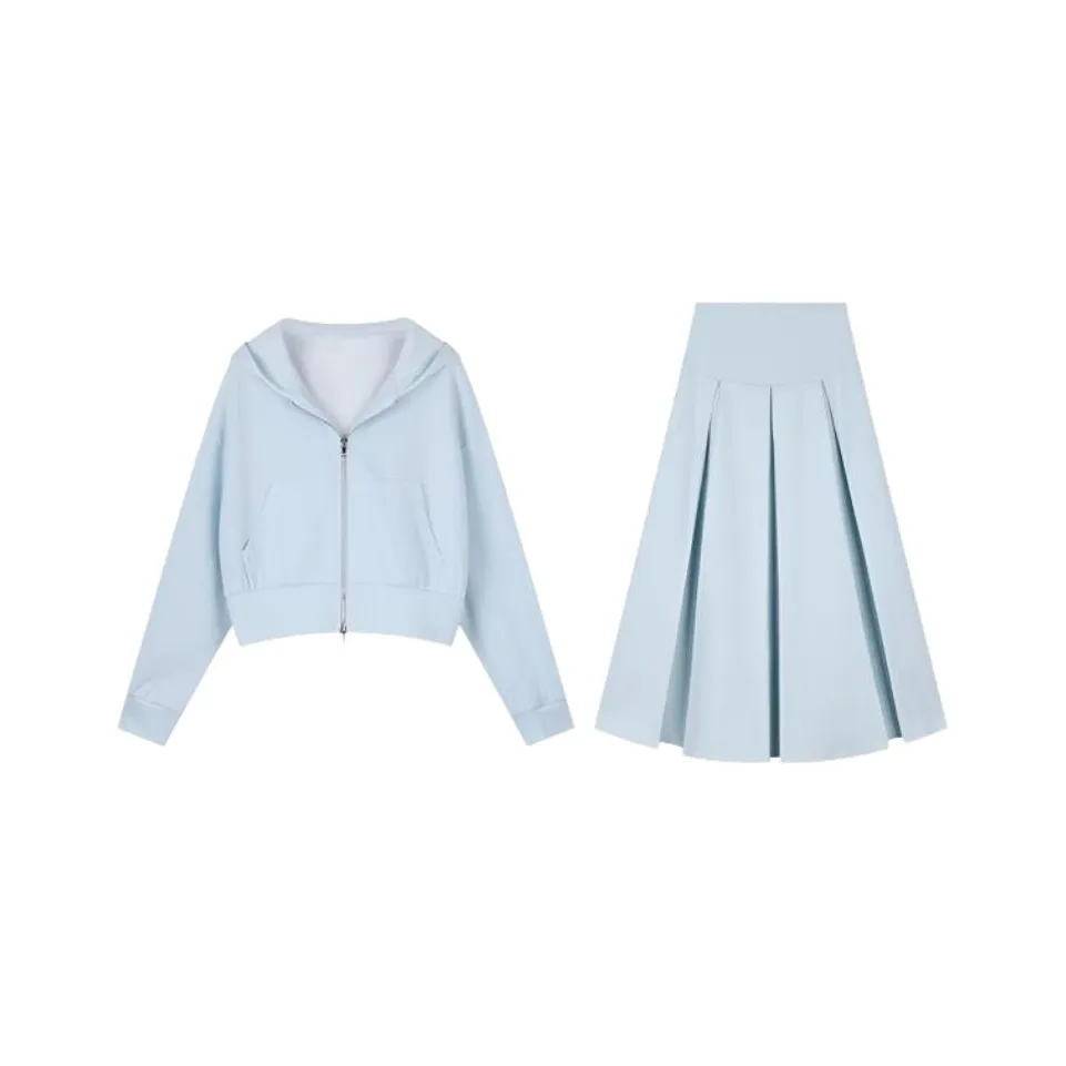 DANCANG Светло-синие Женские Спортивные костюмы с толстовкой