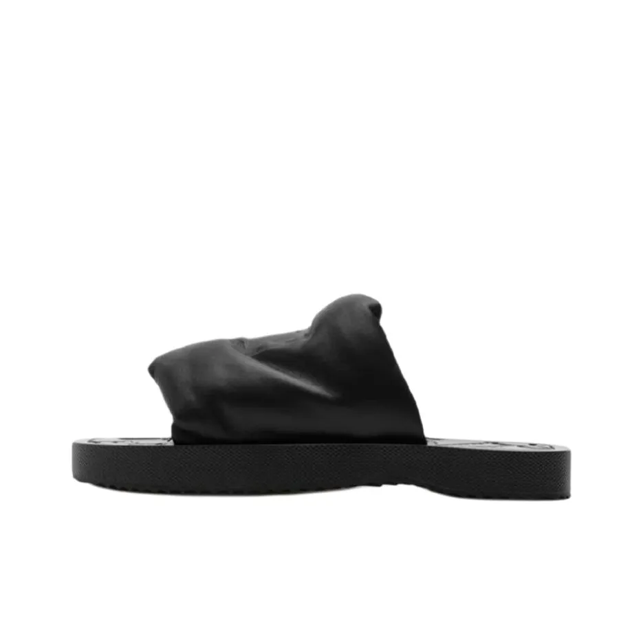 Burberry Equestrian Knight Logo Slab Square Toe, Slippers, Men's, Black